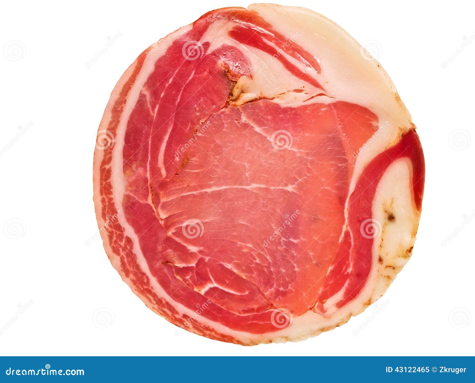 Italian pancetta isolated stock image. Image of arrotolata 43122465