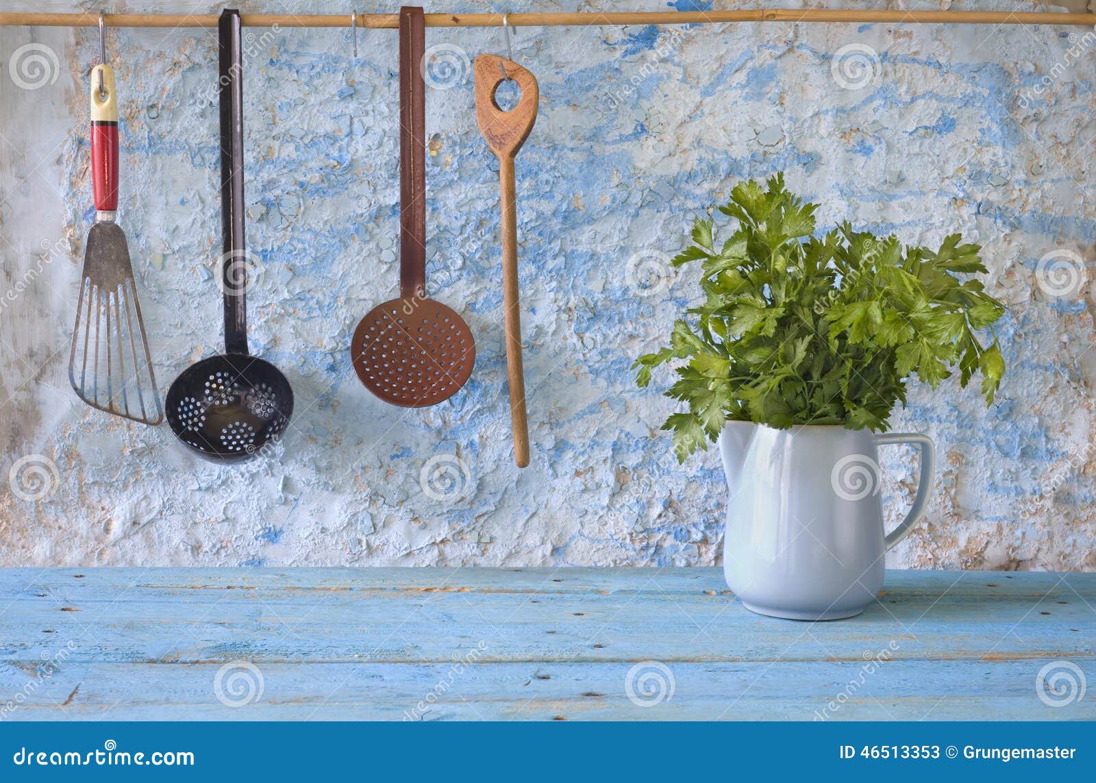 Italian Parsley and Kitchen Utensils Stock Image Image of soup