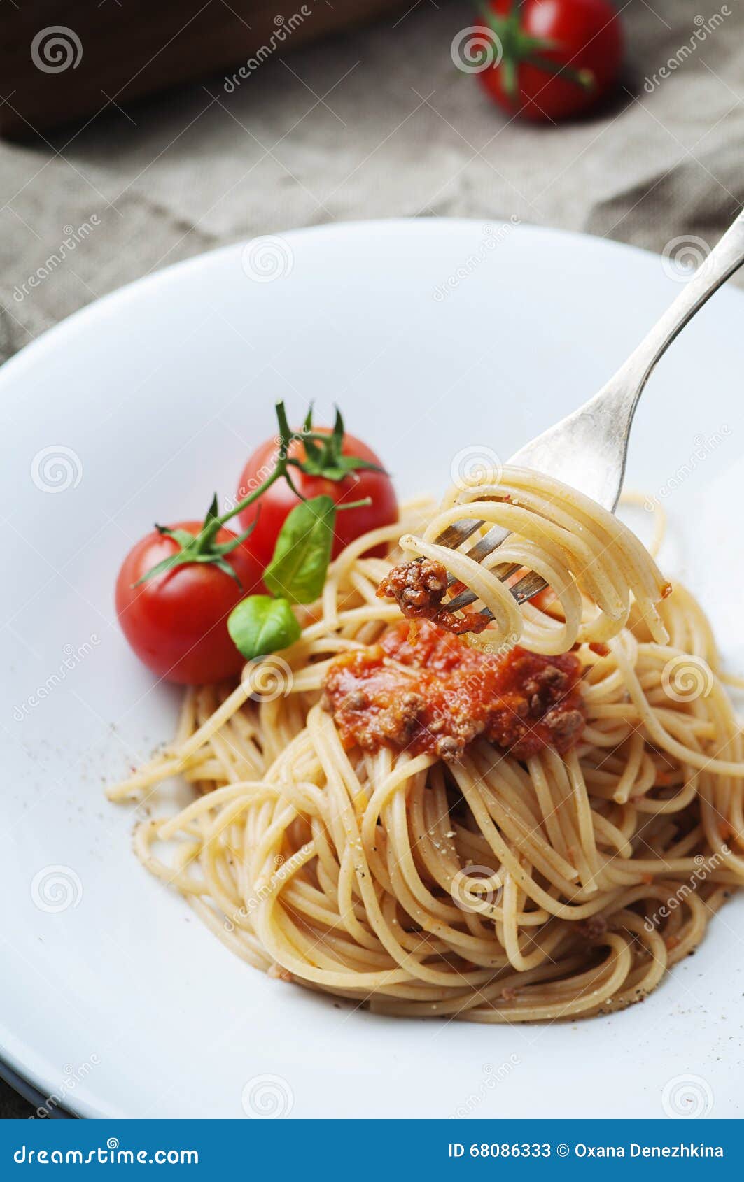 Italian Pasta Bolognese with Meat and Tomato Stock Image Image of