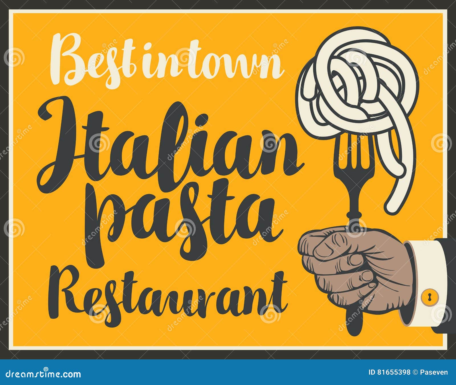 Italian pasta on fork stock vector. Illustration of store 81655398