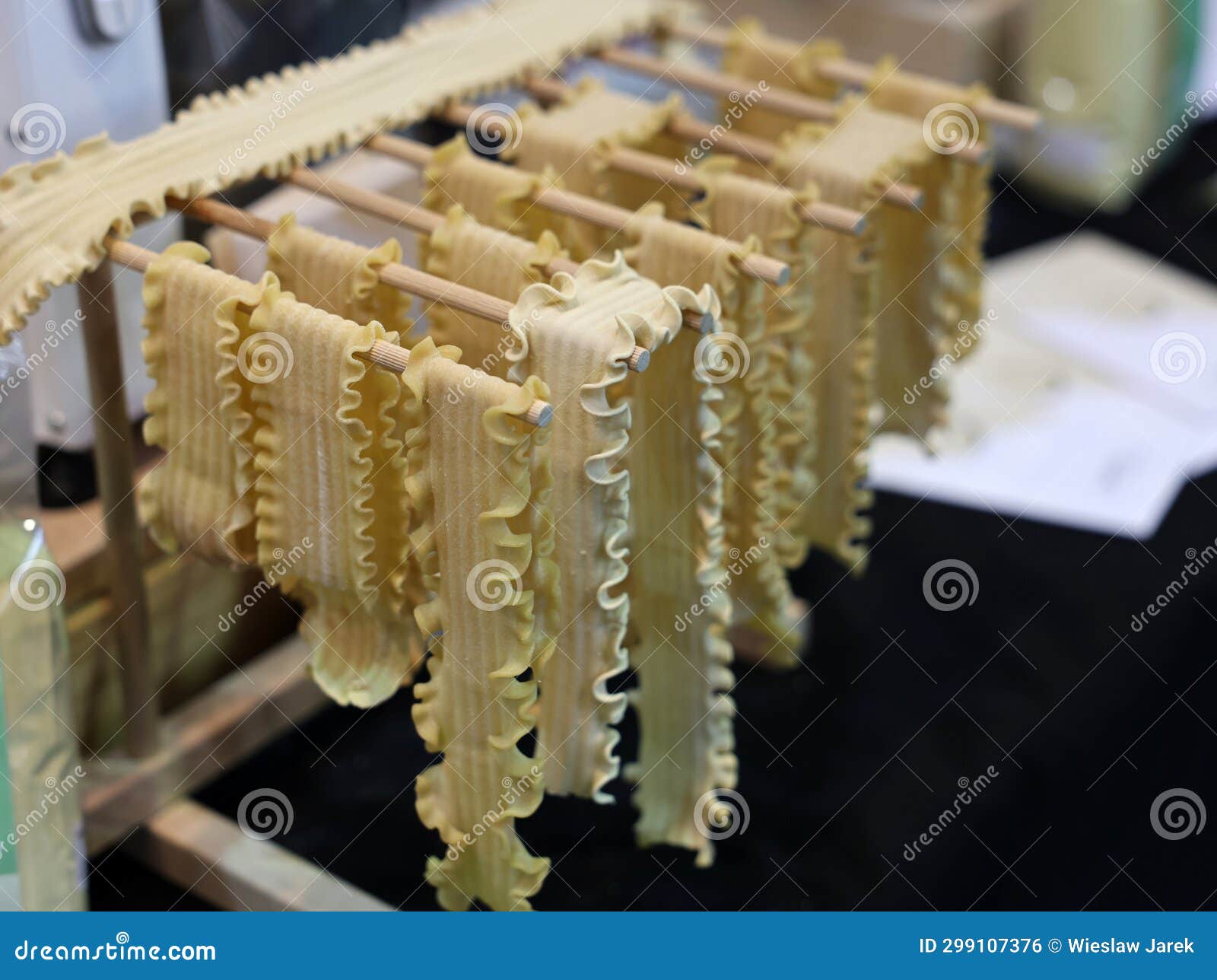 Italian Pasta Made Using a Pasta Machine According To a Traditional