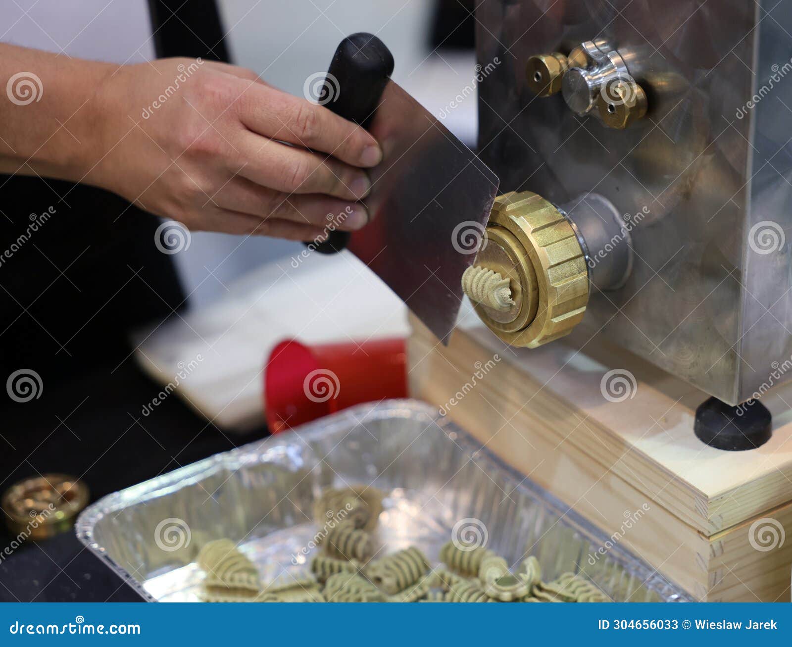 Italian Pasta Made Using a Pasta Machine According To a Traditional