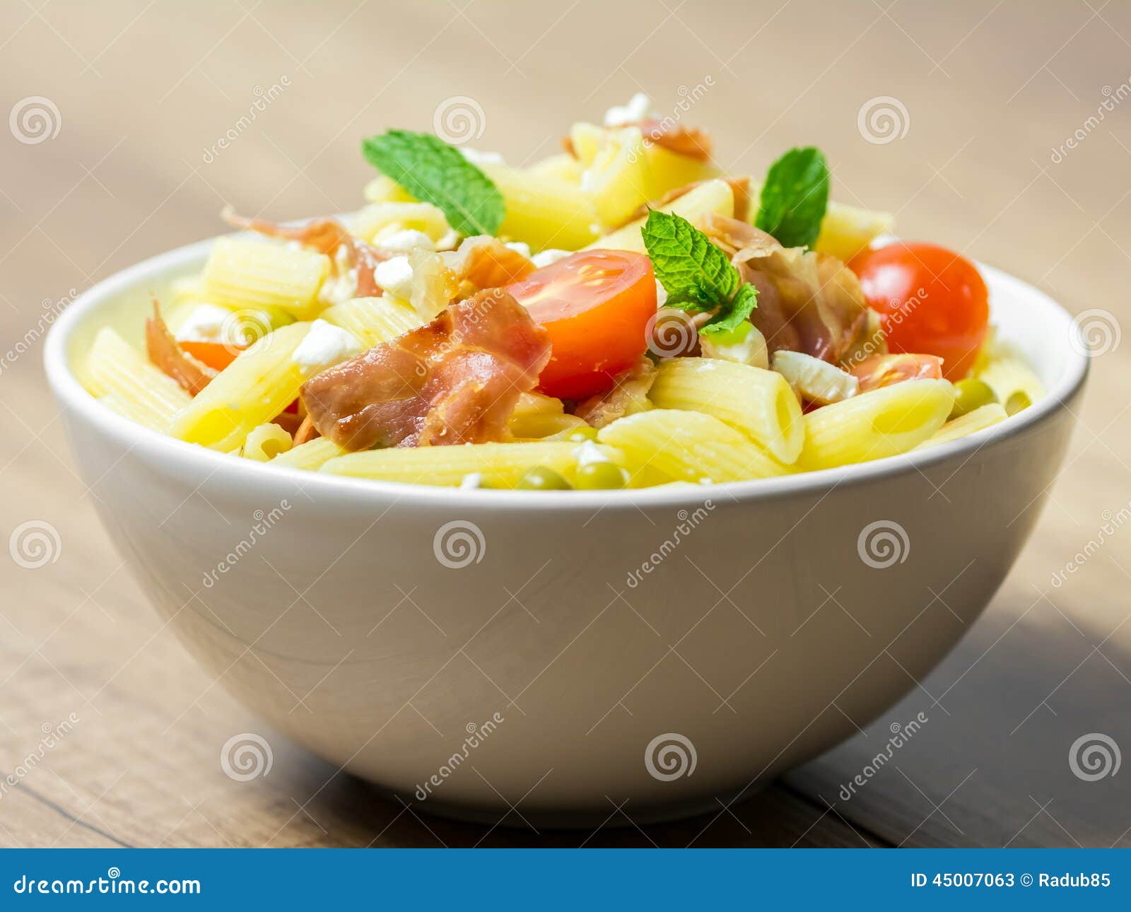 Italian Pasta Salad Bowl stock image. Image of fresh 45007063