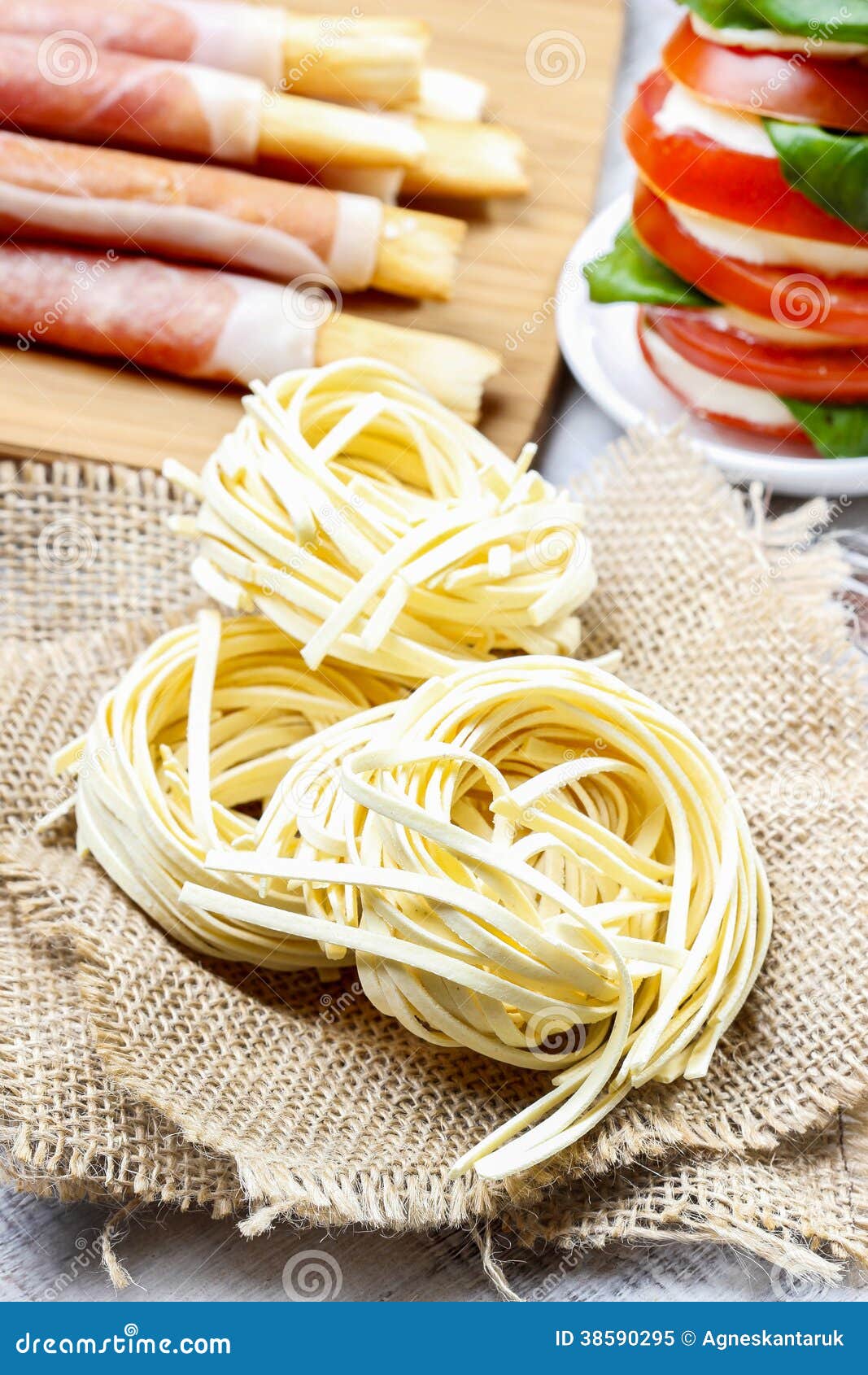 Italian Pasta Tagliatelle Nests Stock Image Image of culture, color