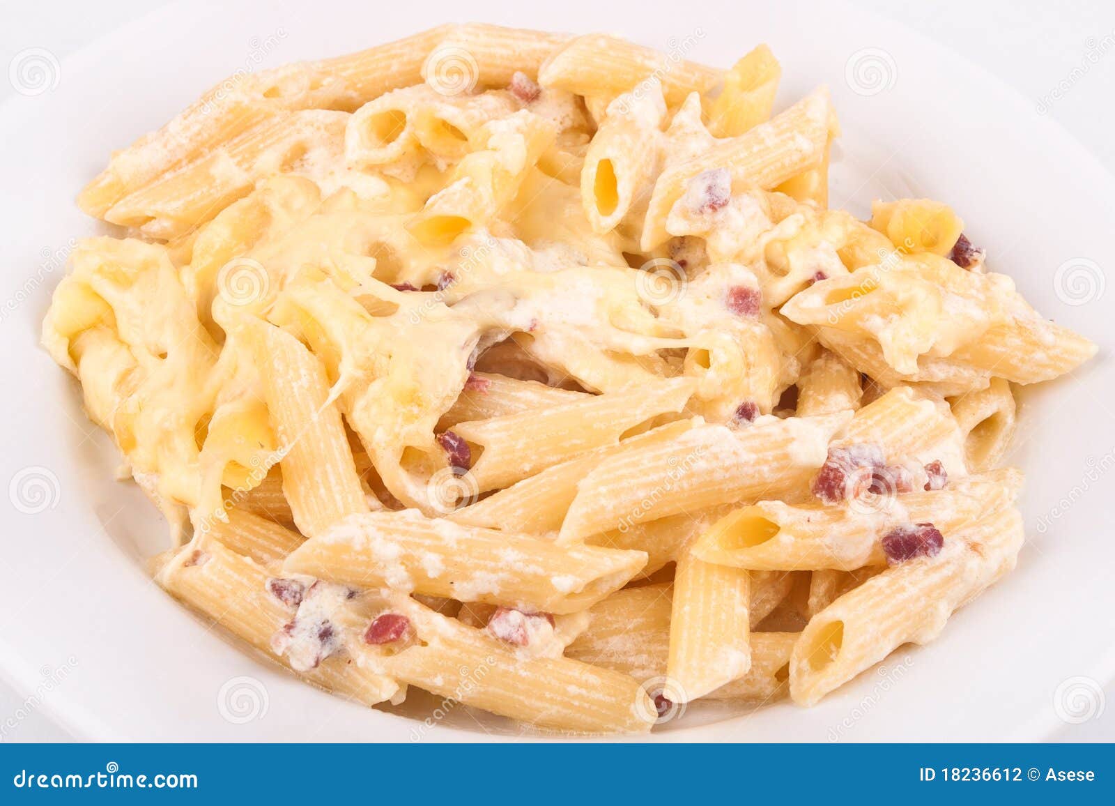 Italian Pasta with White Sauce Stock Photo Image of italian, lunch
