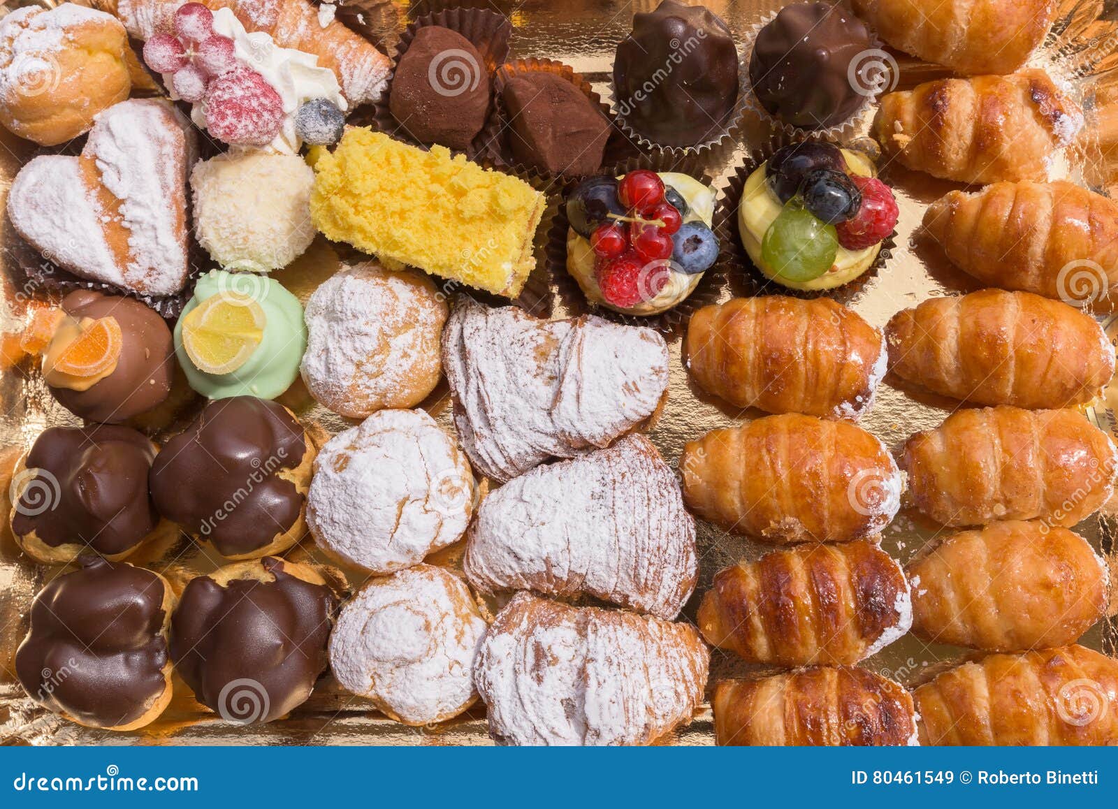 Italian Pastries from Above Stock Image Image of dessert, cake 80461549