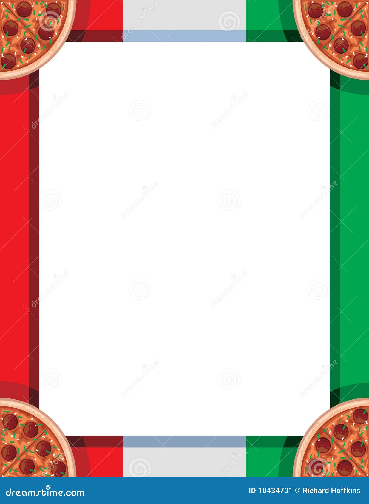 Stock Image: Italian Pizza Border. Image: 10434701