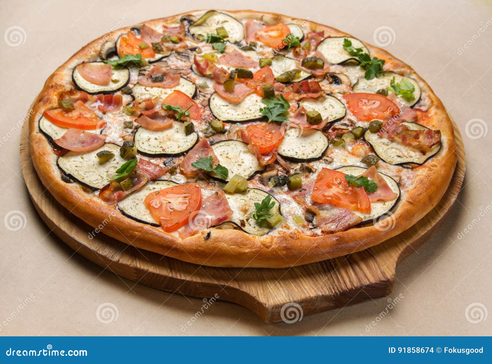 Italian Pizza On The Kitchen Stock Photo Image Of Isolated