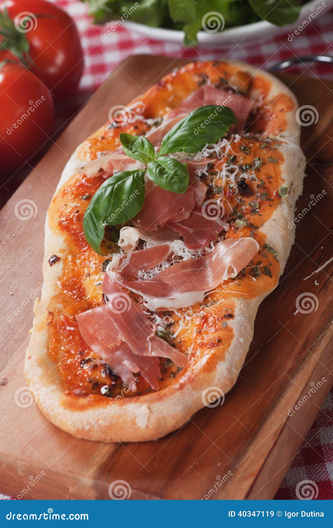 Italian Pizza with Prosciutto Stock Image Image of cheese, photograph 40347119