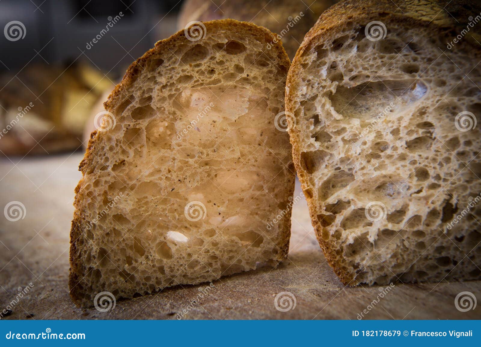 Slices of Bread with Breadcrumbs and Holes for Excellent Leavening
