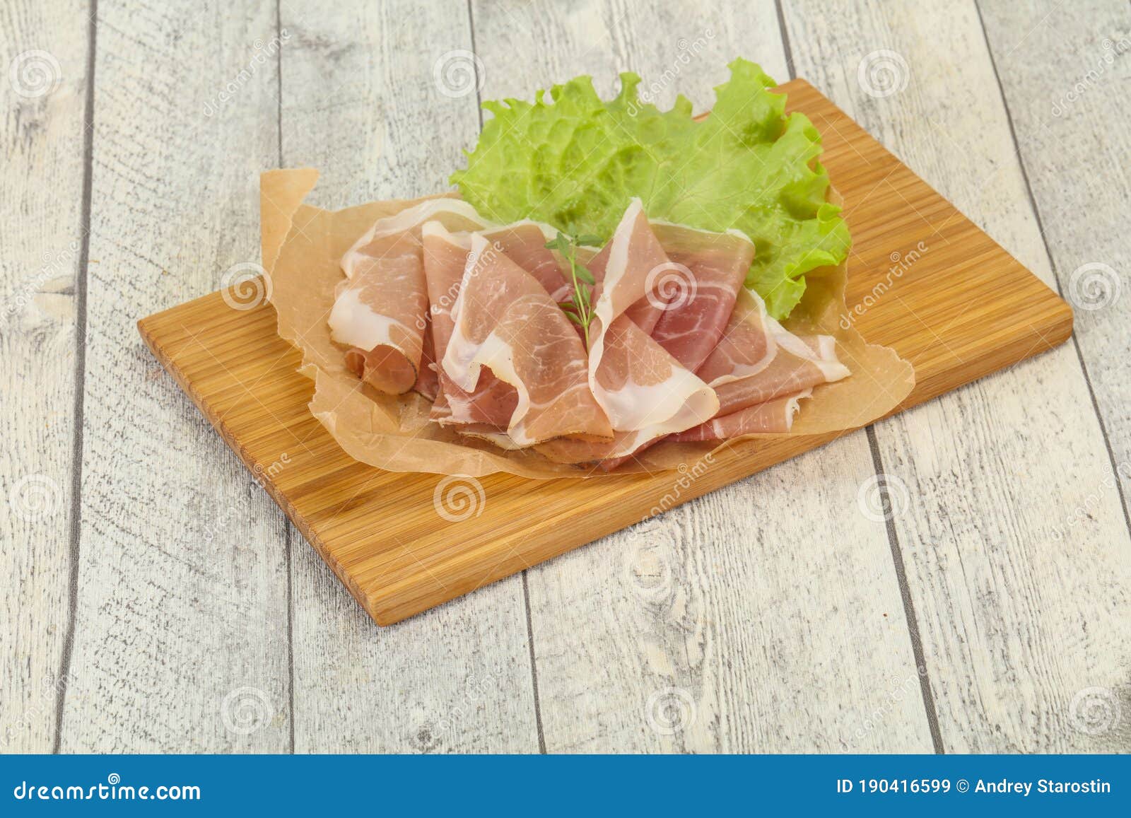Italian Prosciutto Pork Meat Over Board Stock Image Image of detail
