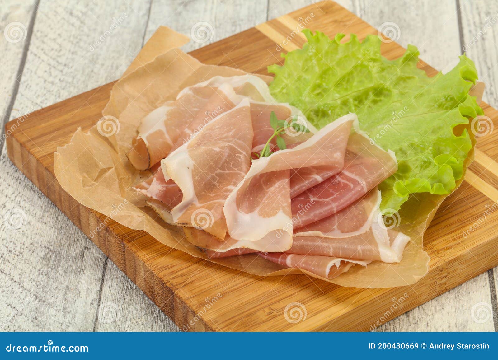 Italian Prosciutto Pork Meat Over Board Stock Image Image of