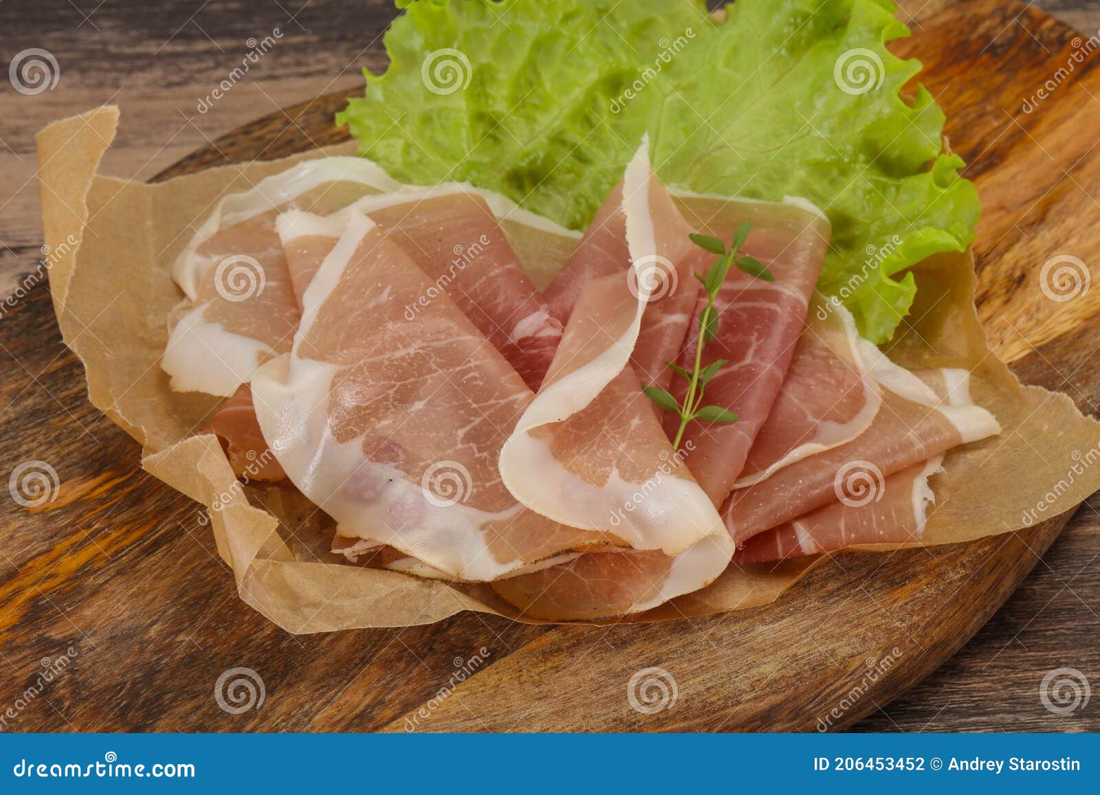 Italian Prosciutto Pork Meat Over Board Stock Photo Image of