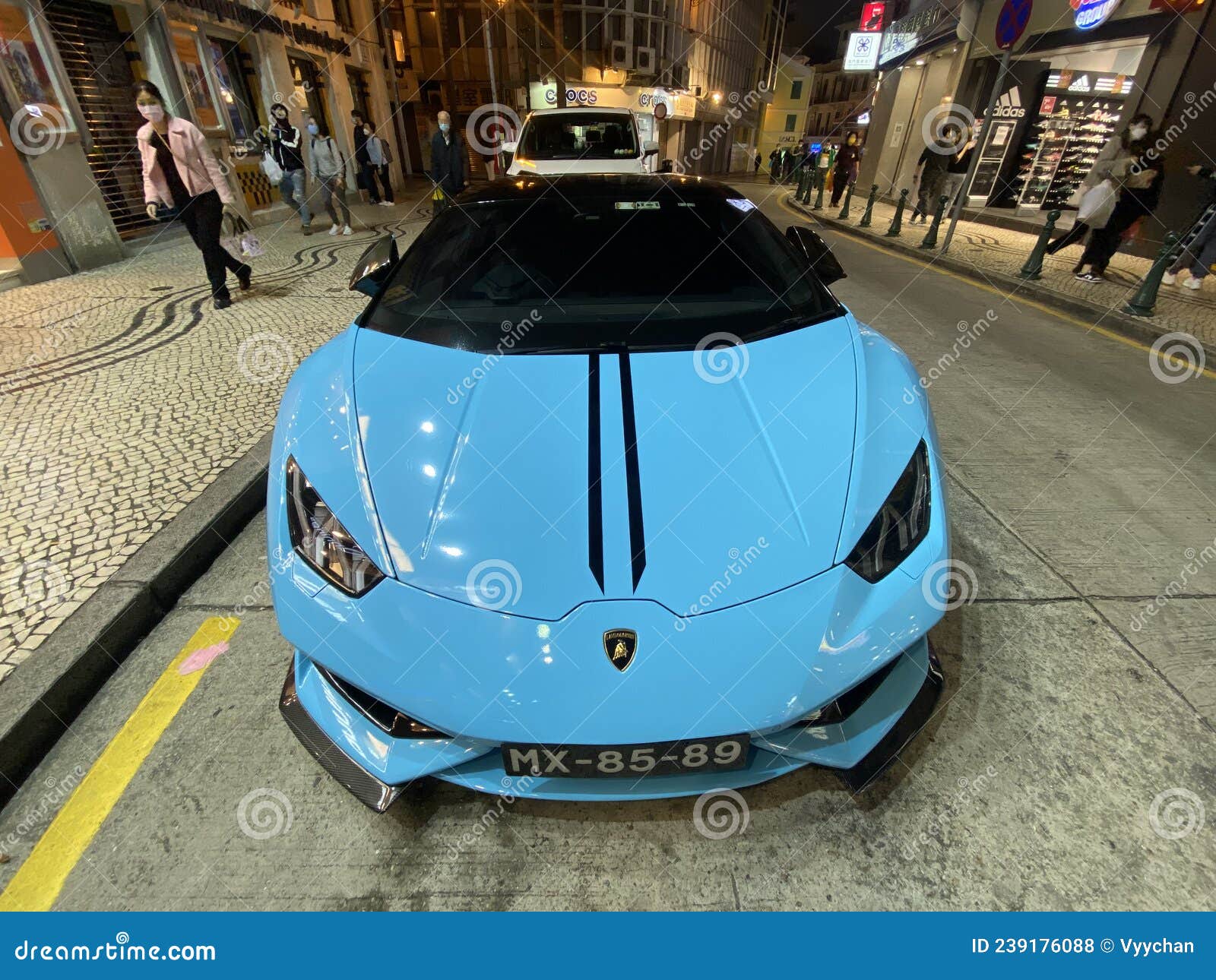 Italian Race Car Baby Blue Lamborghini Speed Automobile Transportation  Vehicle Fast Furious Macau Street Luxury Lifestyle Editorial Stock Photo -  Image of gallery, import: 239176088