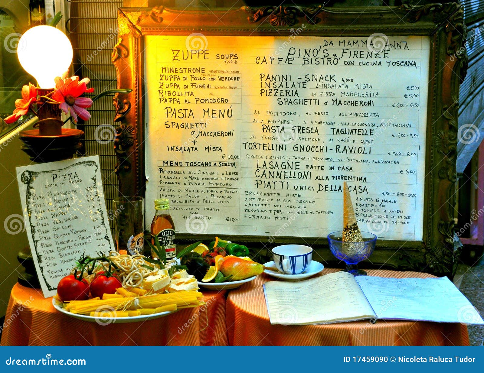 italian food menu in english