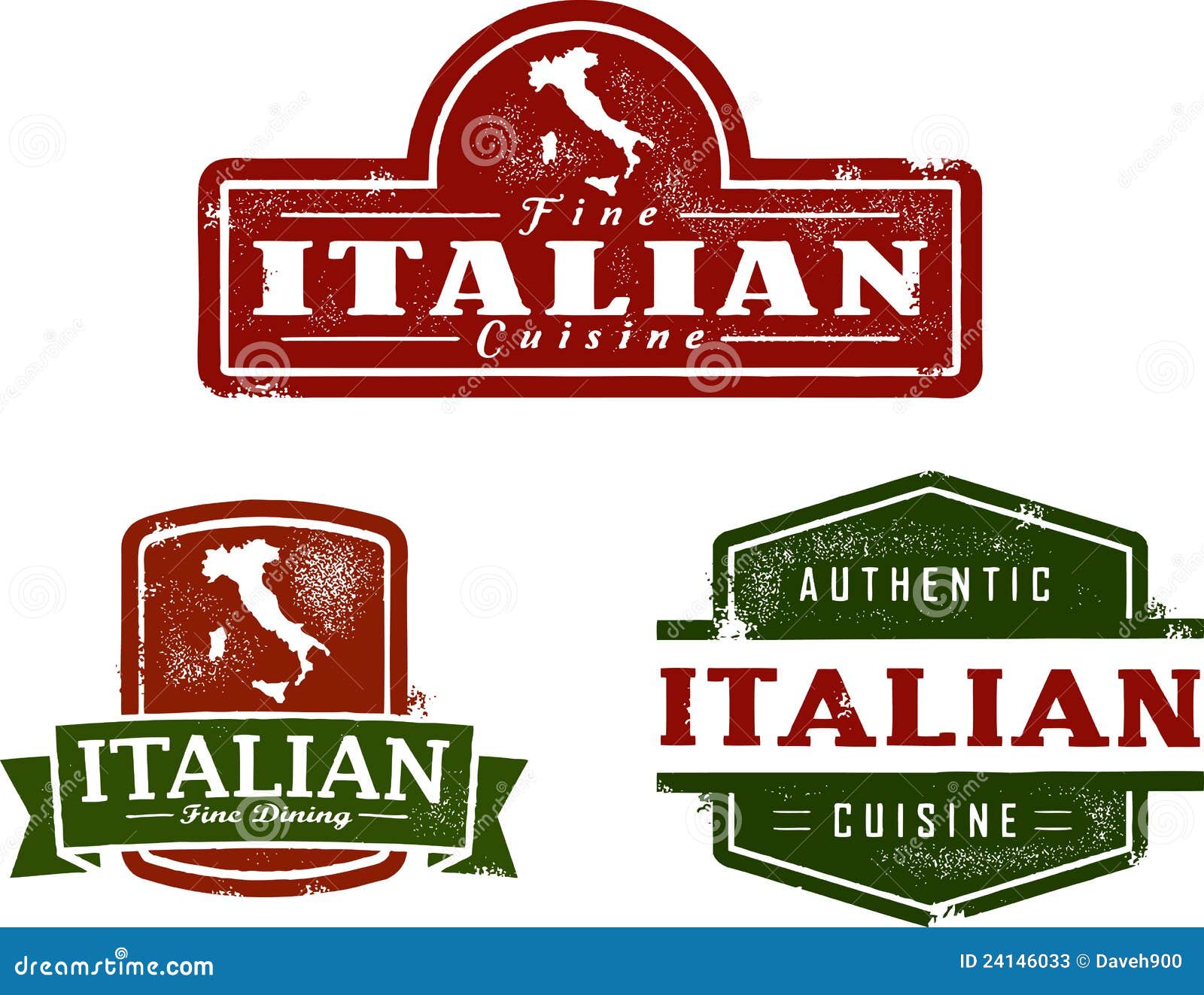 italian restaurant vintage stamps