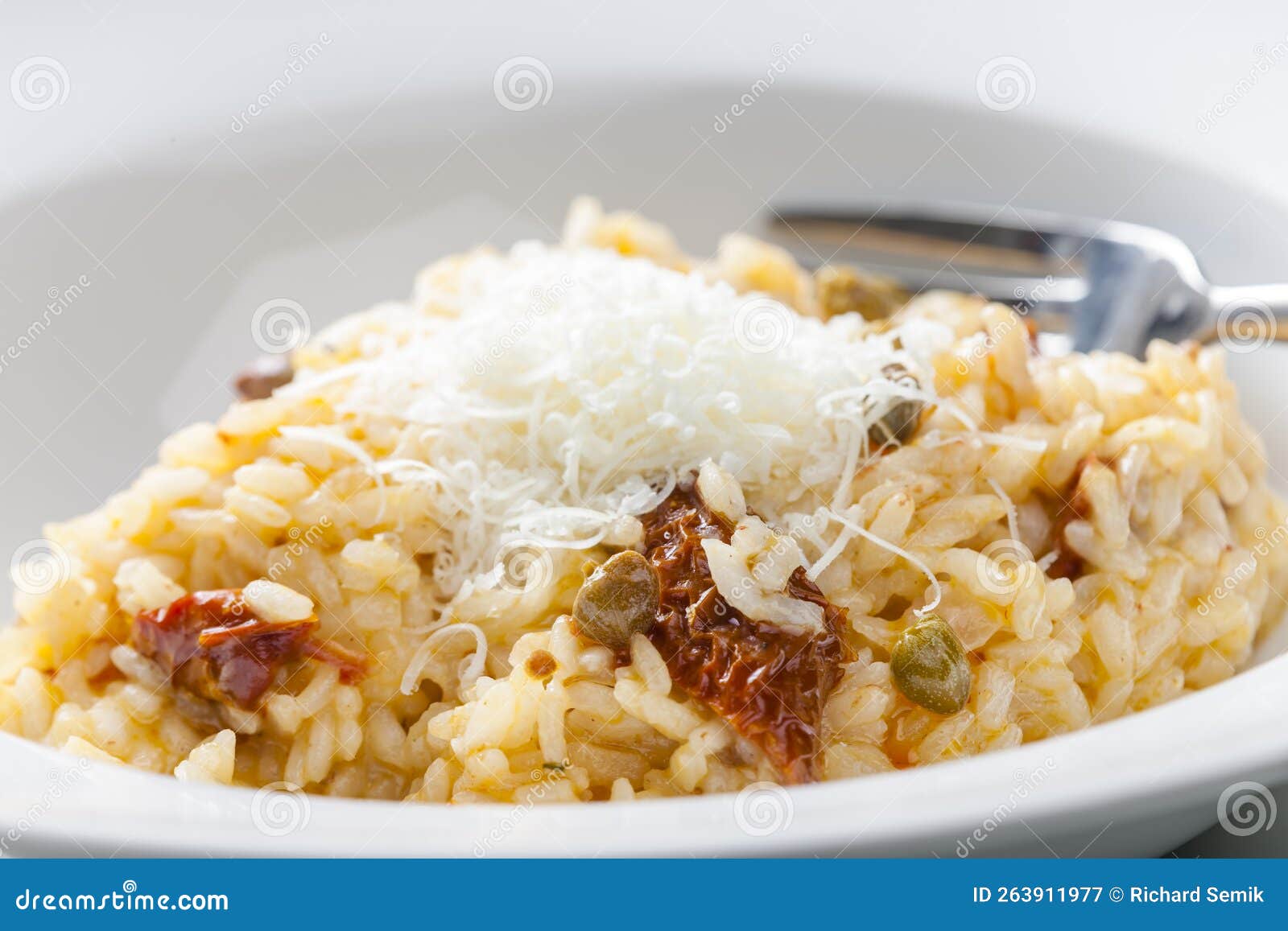 Italian Risotto with Dry Tomatoes and Capers Stock Image Image of vegetarian, cuisine 263911977