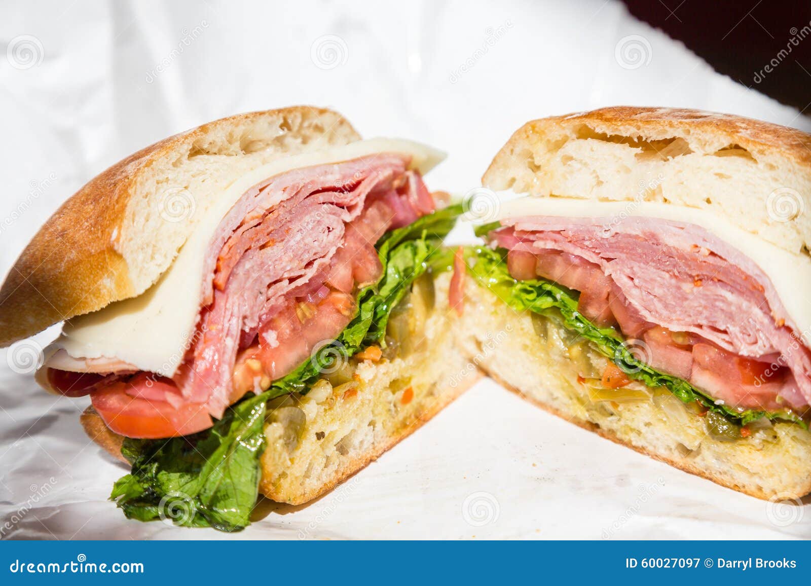 Italian Sandwich on Ciabatta Bread Stock Image Image of ciabatta