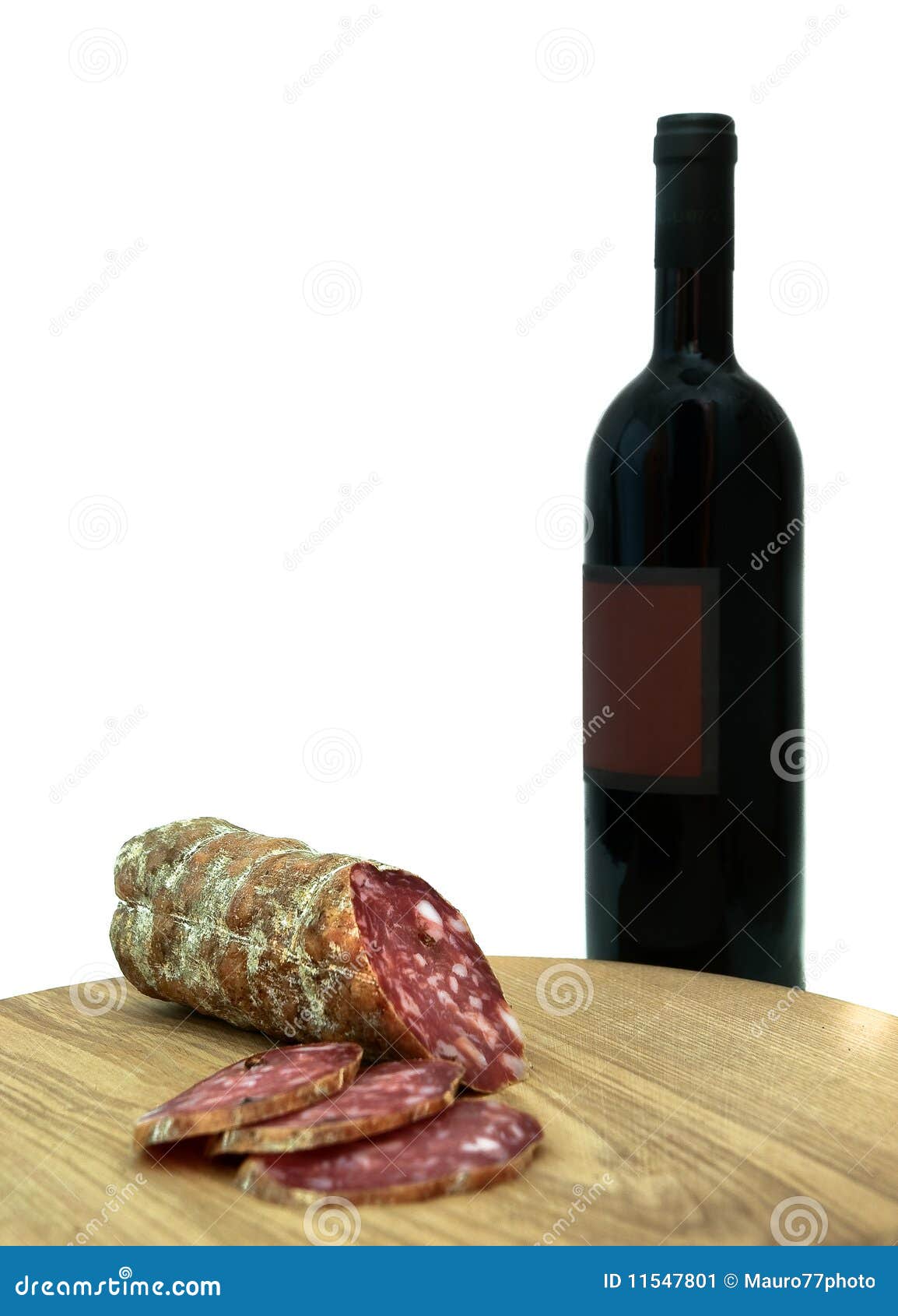 Italian Sausage and Wine Bottle Stock Image Image of wine, italian