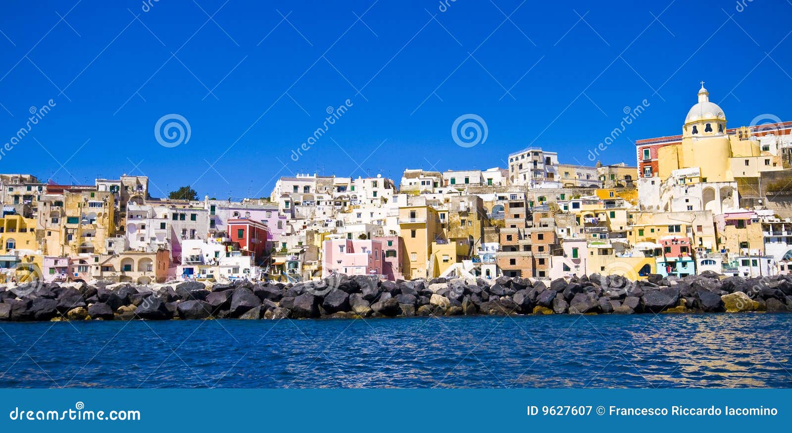 italian sea coast, procida, naples