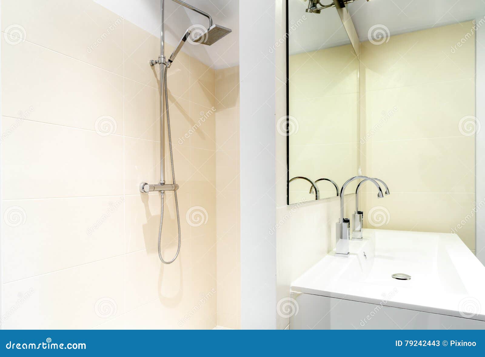 Italian Shower in a Modern Bathroom Stock Image Image of clean