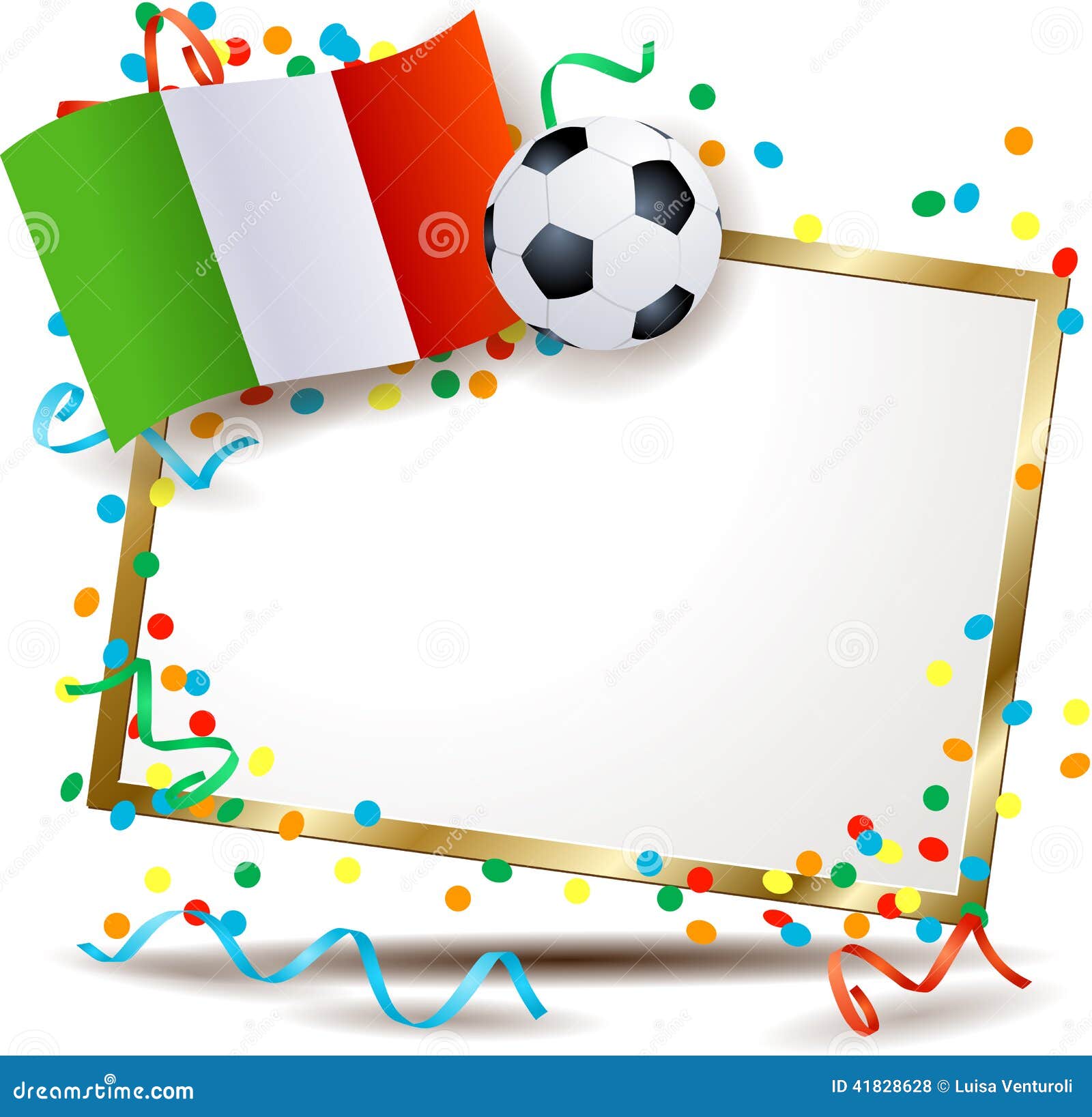 Italian Signboard, Soccer Theme Stock Vector Illustration of confetti