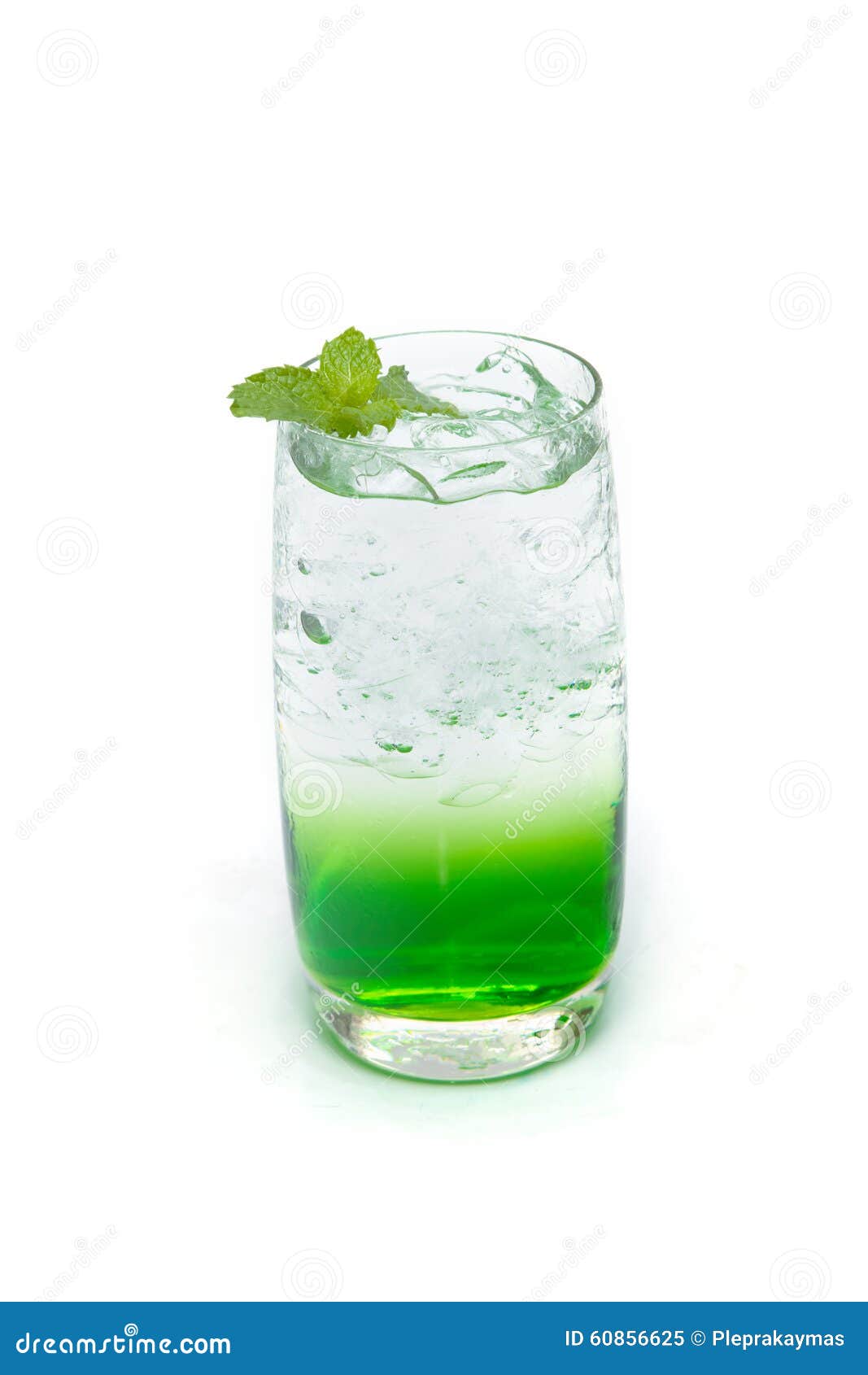 Italian Soda Drink with Mint Isolate Stock Image Image of reflection, cool 60856625