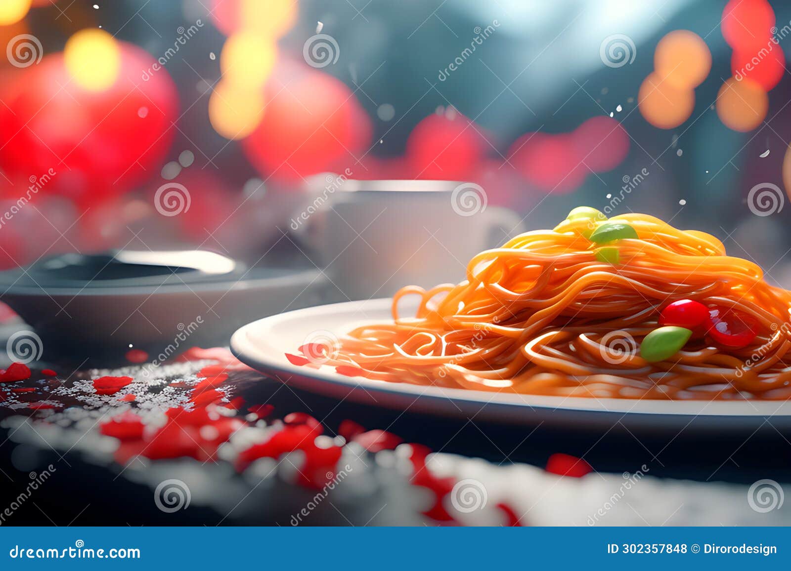 Italian Spaghetti with Tomato Sauce and Fresh Herbs Stock Photo Image of carbohydrate, herbs