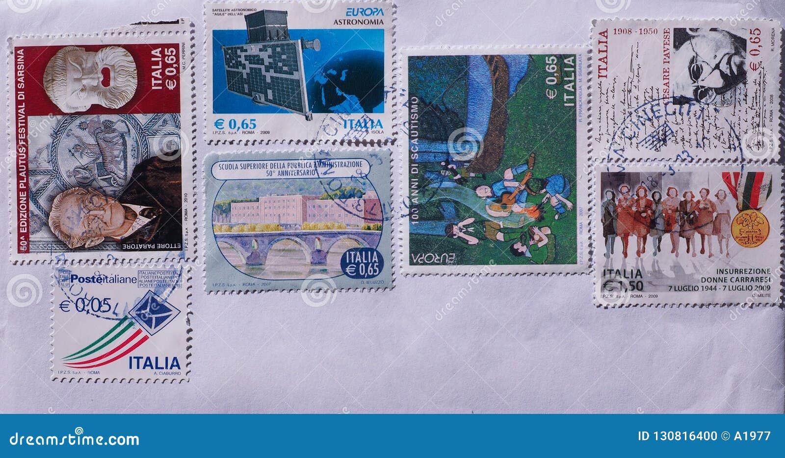 Italian stamps on envelope editorial image. Image of stamps - 130816400