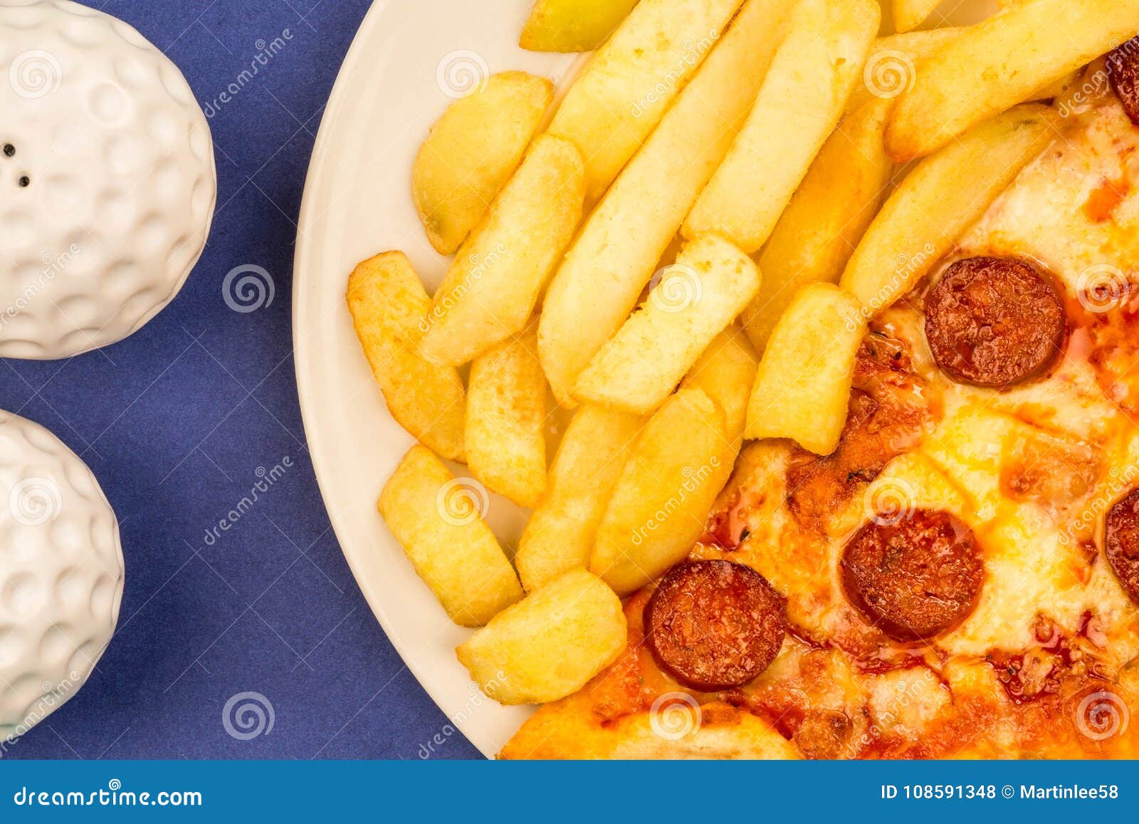 Italian Style Pepperoni Pizza with Chips Stock Photo Image of people