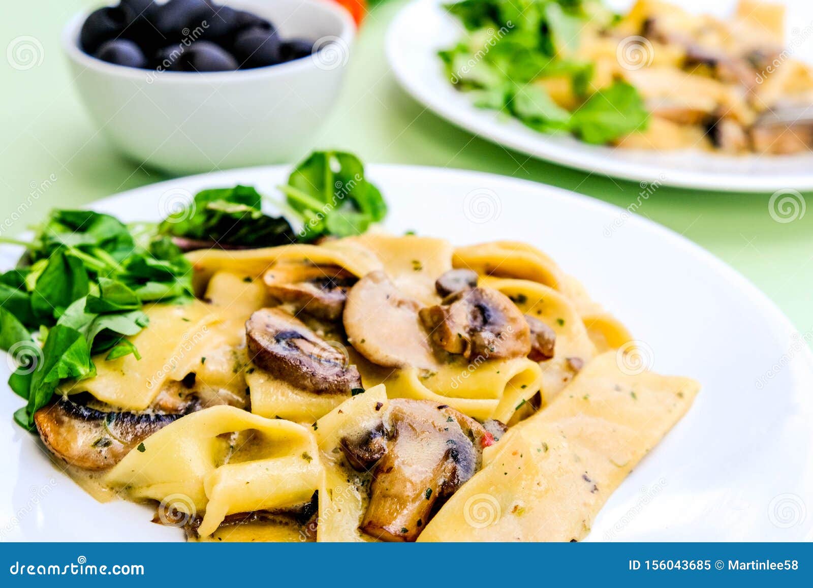 italian style mushroom pappardelle pasta meal