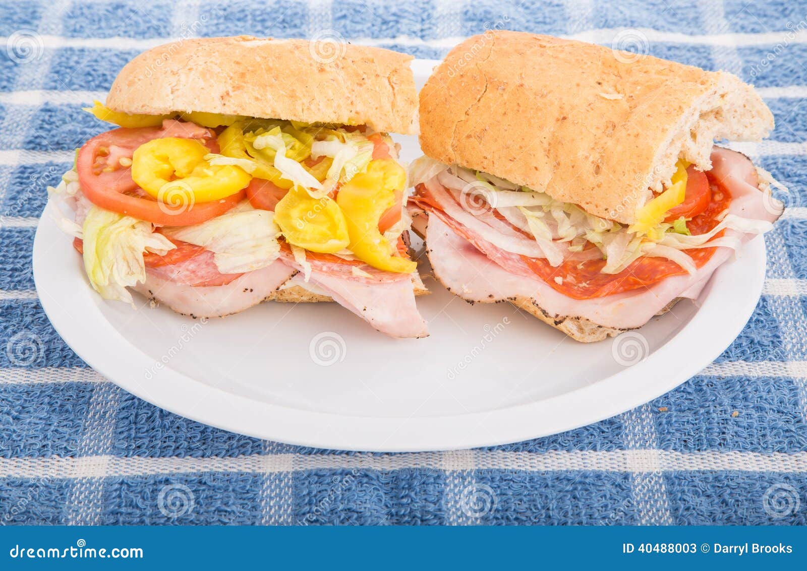 Italian Sub Sandwich With Hot Peppers Stock Image Image of italian