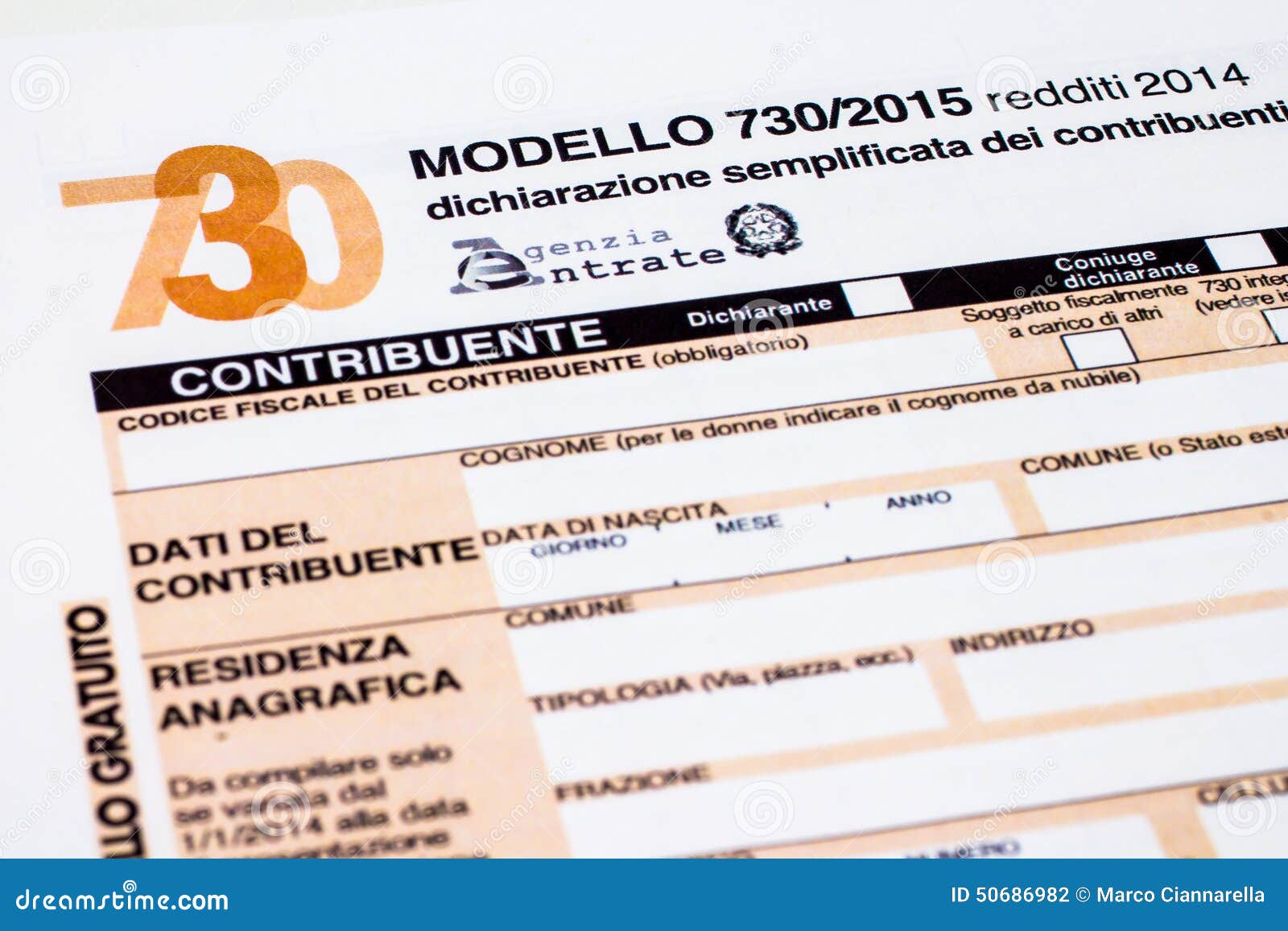 Italian Tax Return Called 730 Stock Photo Image of italian, taxpayer 50686982