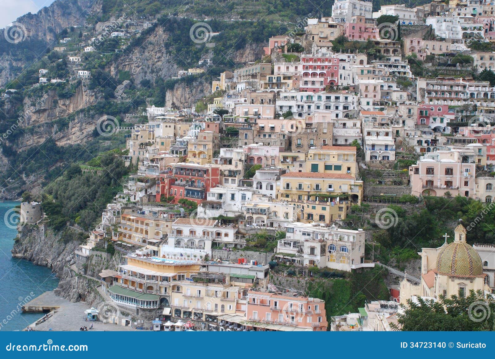 Italian Town of Positano in Amalfi Region Stock Photo - Image of ...