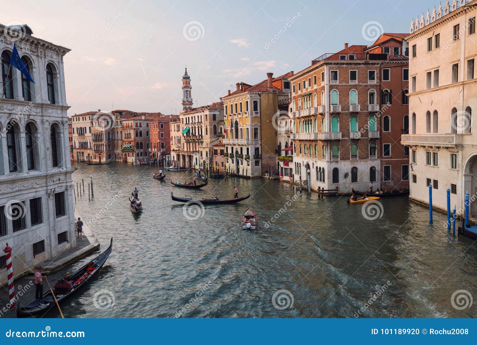 Italian Venice / View of the River and City Historical Architecture