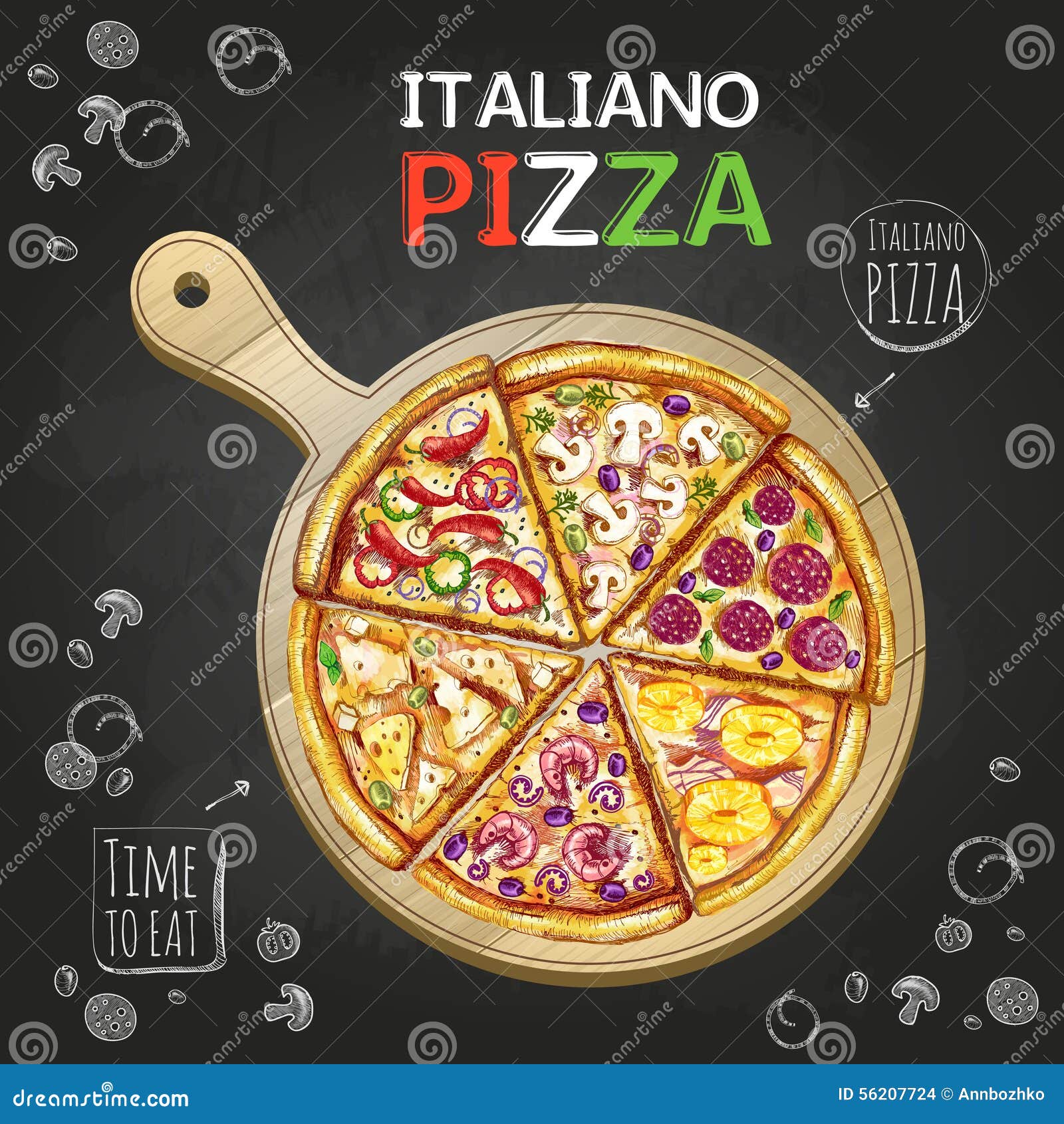 italiano pizza poster background