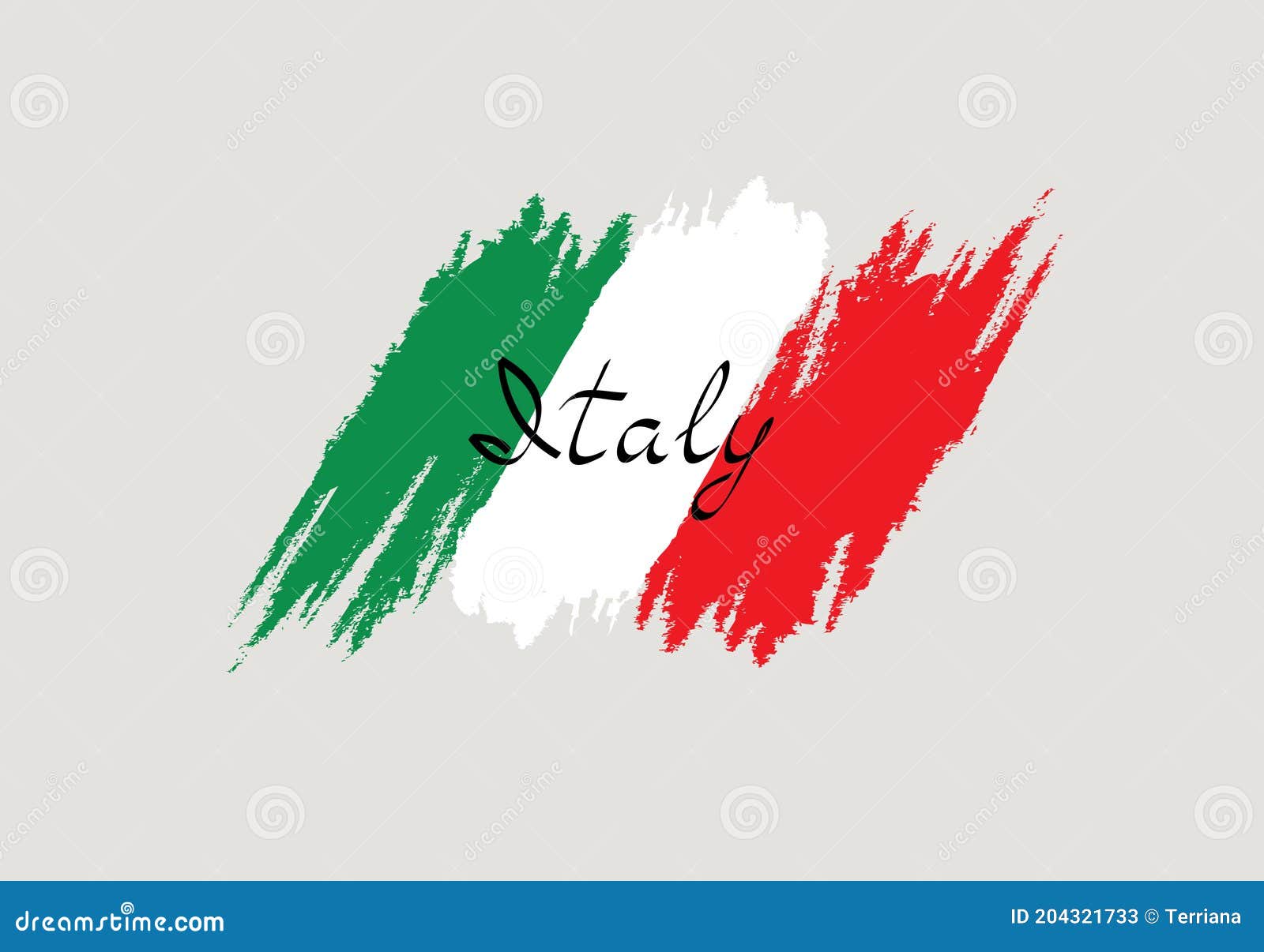 Italienische Flagge Mit Handgeschriebener Beschriftender Italien-Bürste  Schloss Nationales Landgestaltungselement Stock Abbildung - Illustration  von fahne, mailand: 204321733