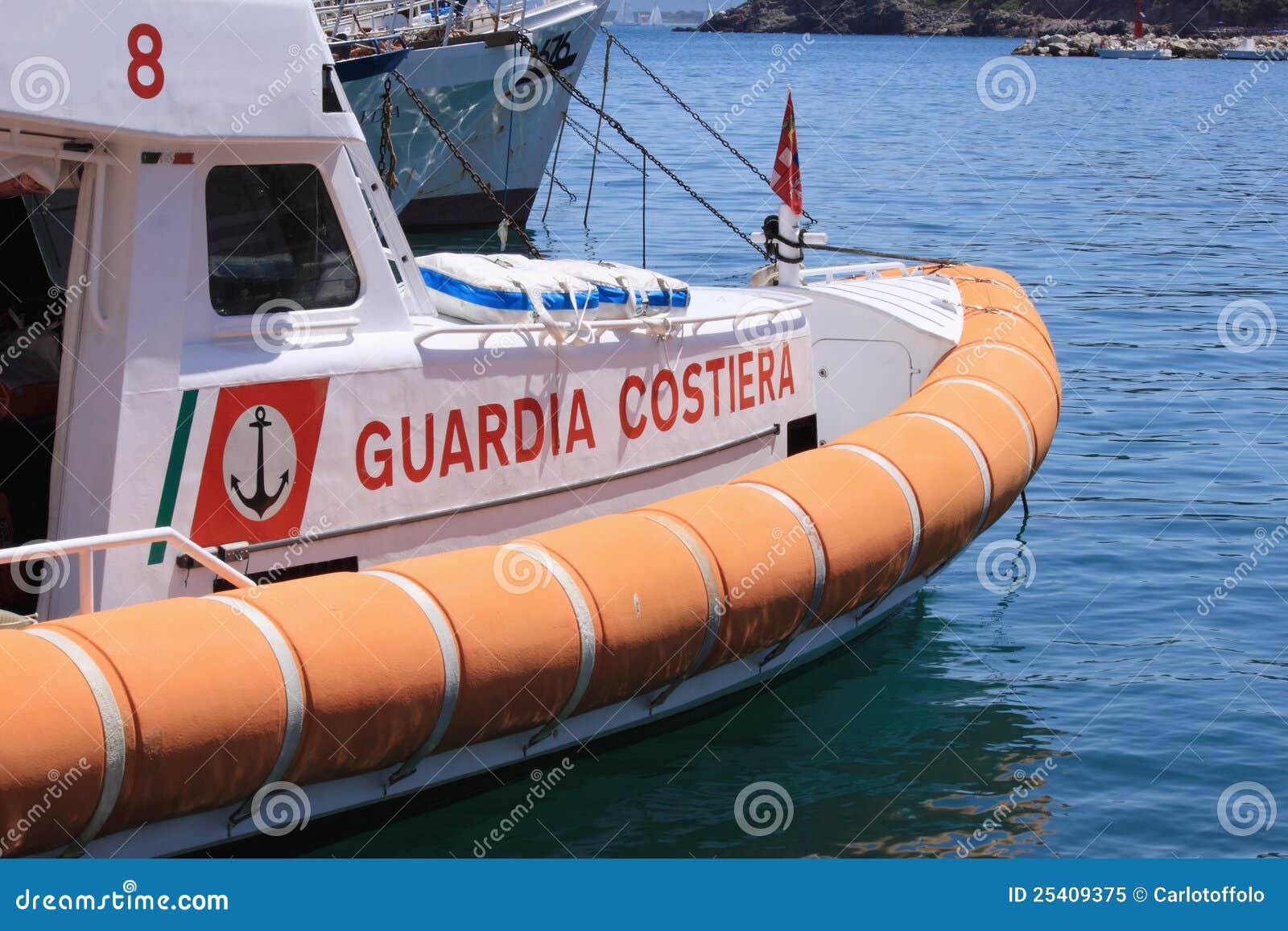 Italienische Küstenwache. Ein Boot der italienischen Küstenwache