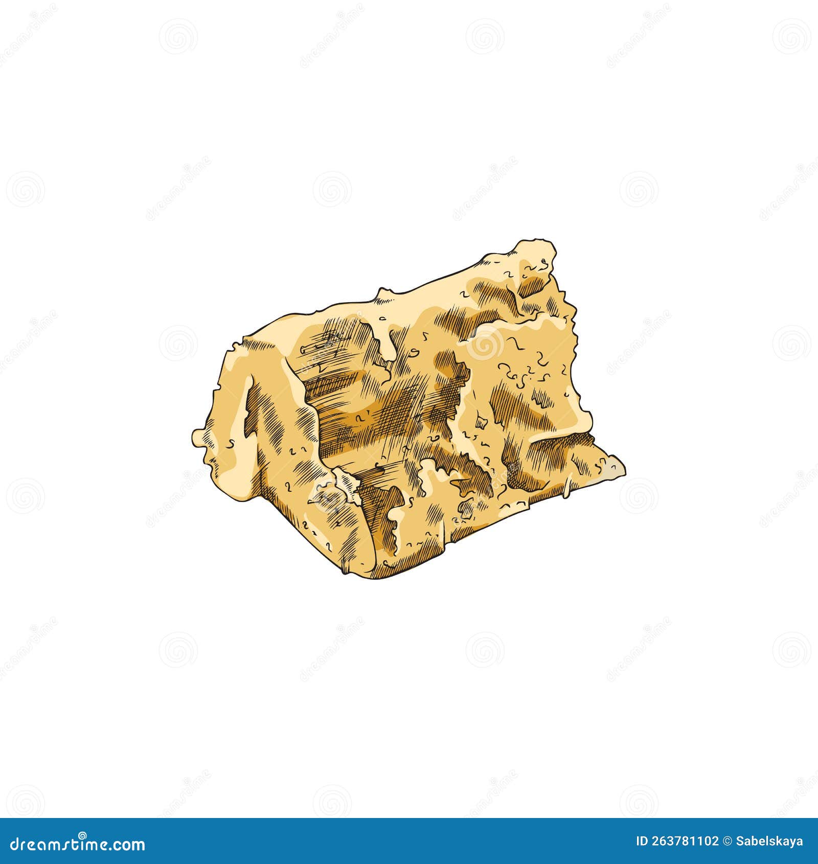 Italienische Parmesan Harte Käsefarbe Handgezeichnete Vektorgrafik  Isoliert. Vektor Abbildung - Illustration von käse, fahne: 263781102