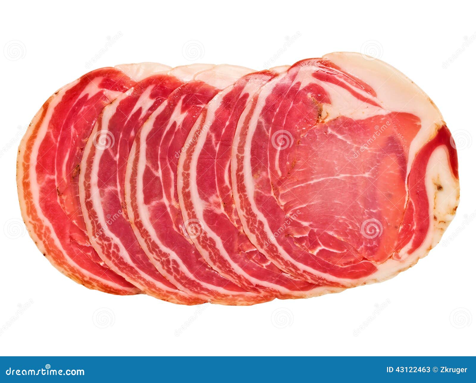 Italienischer Pancetta Lokalisiert Stockbild Bild von italienisch