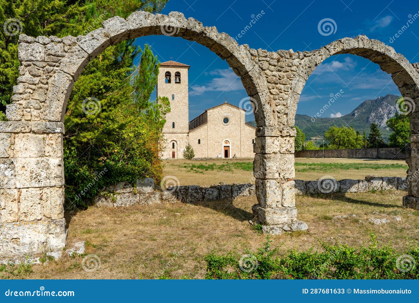 Italy, Abbey San Vincenzo Al Volturno Stock Image - Image of landscape ...