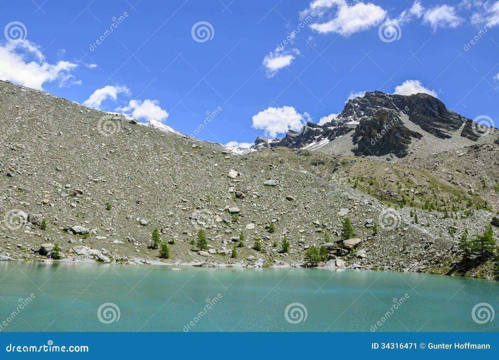 Italy Ayas Valley Lago Blu Stock Image Image Of Debris Ayas 34316471