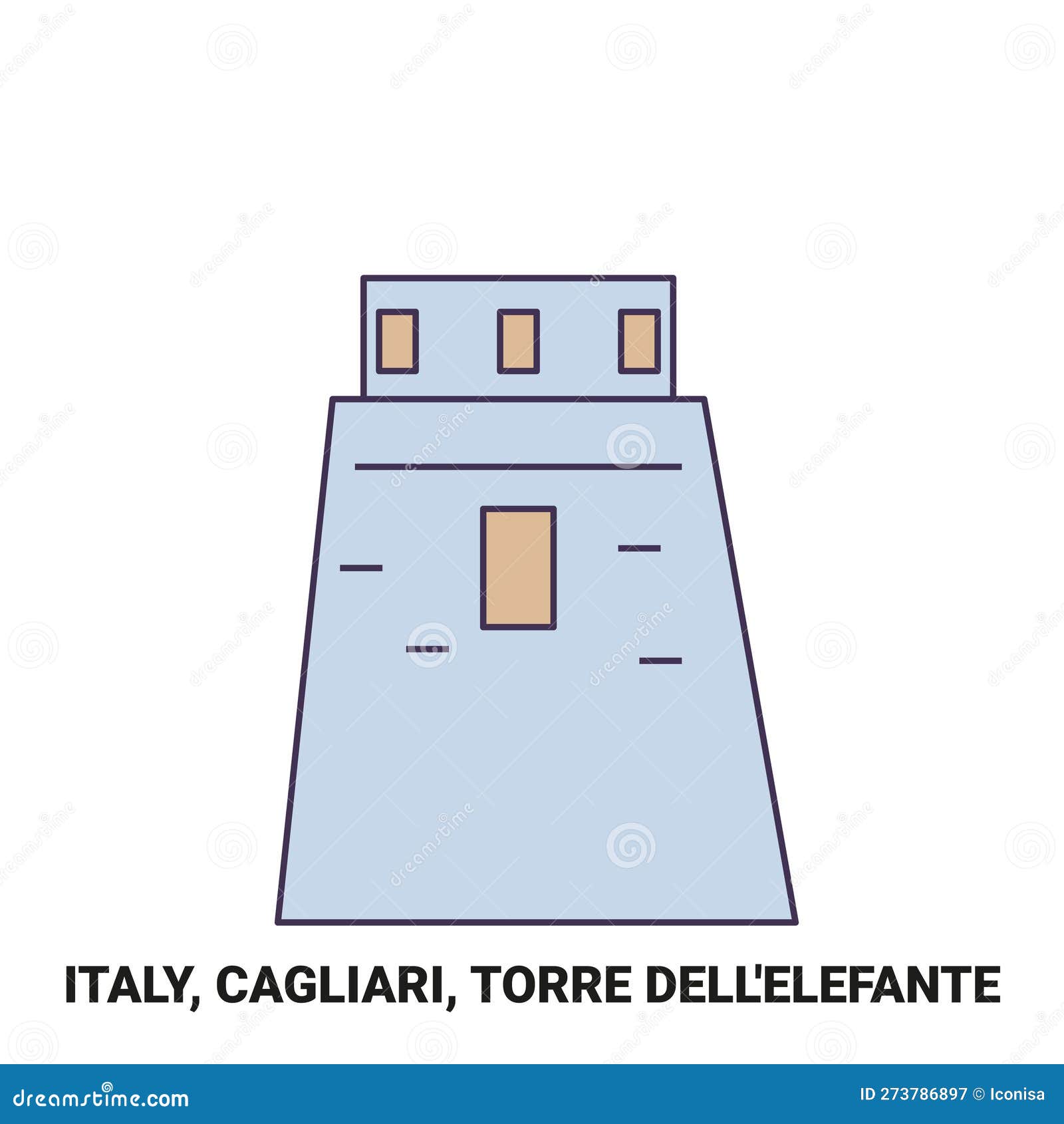 italy, cagliari, torre dell'elefante travel landmark  