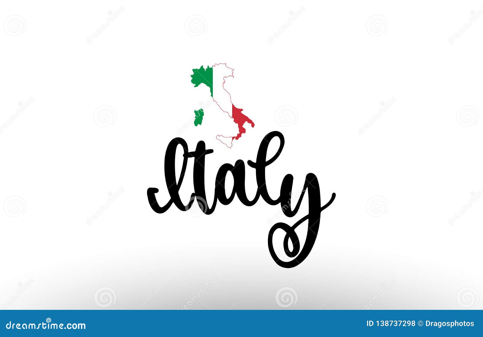 Italy Country Big Text with Flag Inside Map Concept Logo Stock Vector ...