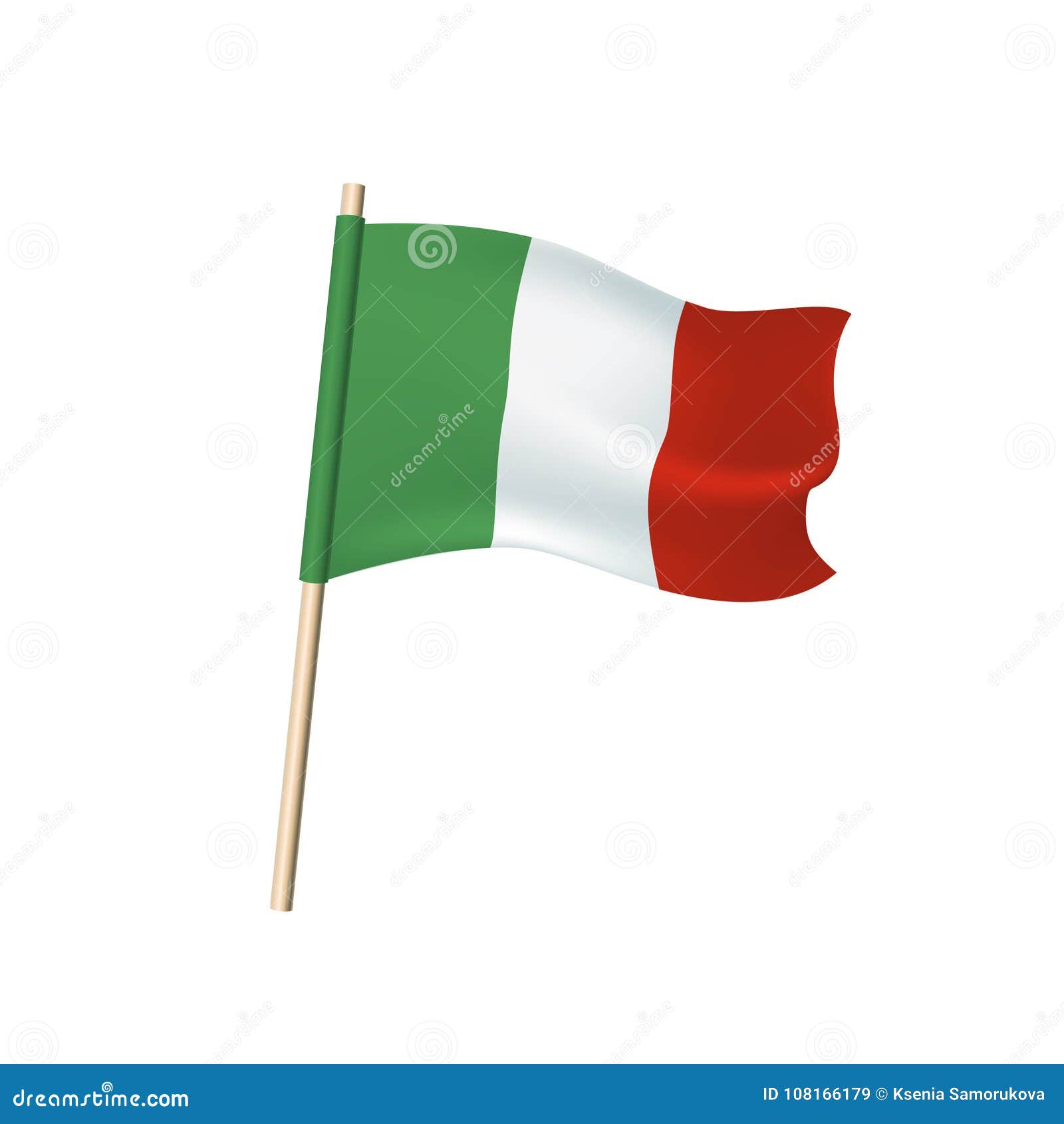 Italy Flag White Background Stock Vector - Illustration of isolated, green: 108166179