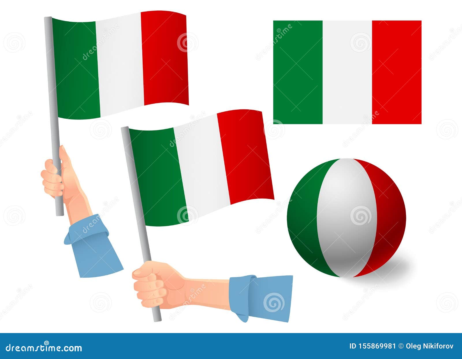 Italy flag in hand icon stock illustration. Illustration ...
