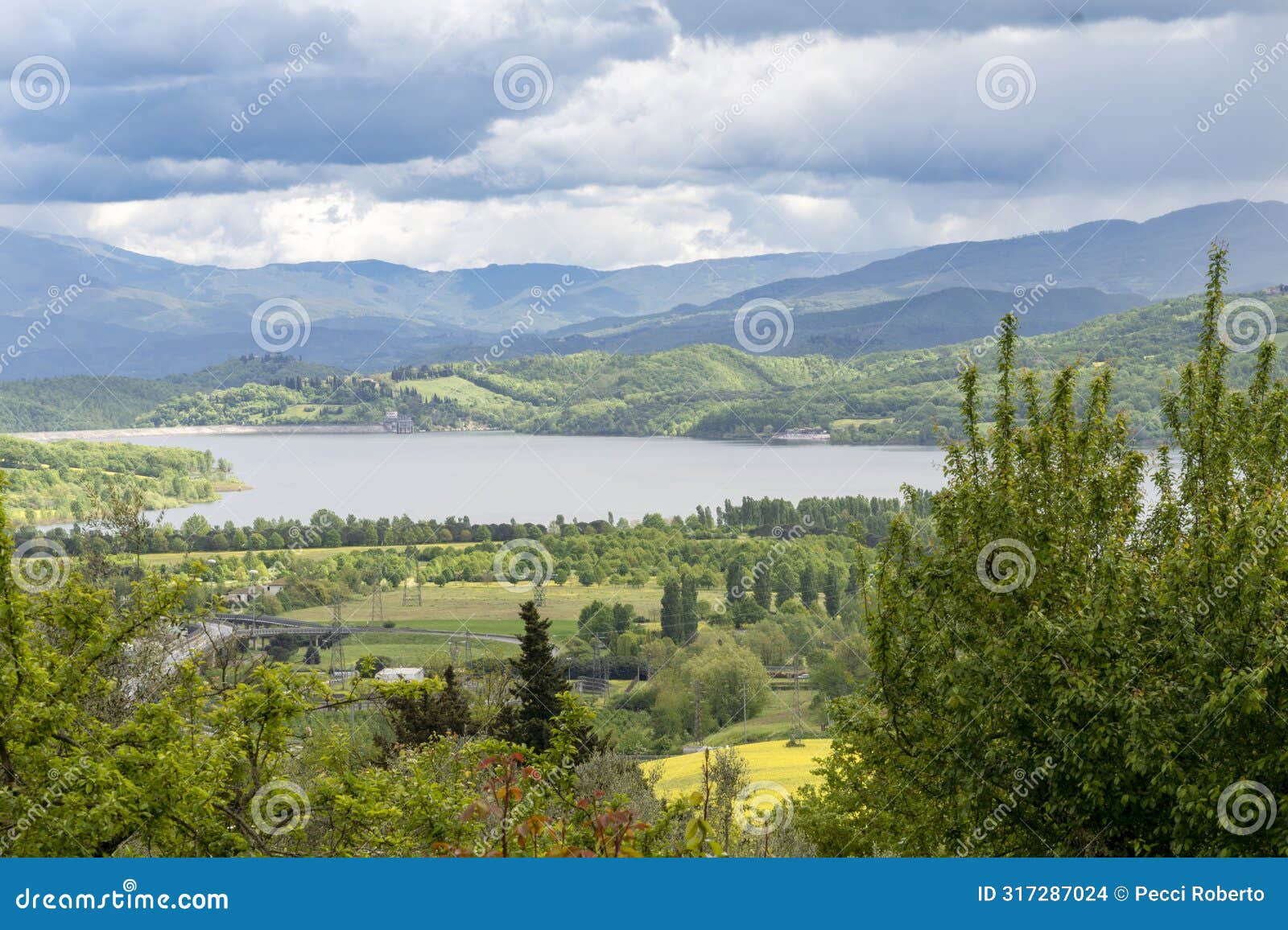italy florence, barberino del mugello, bilancino lake, lakeside trekking and panoramic views lake view