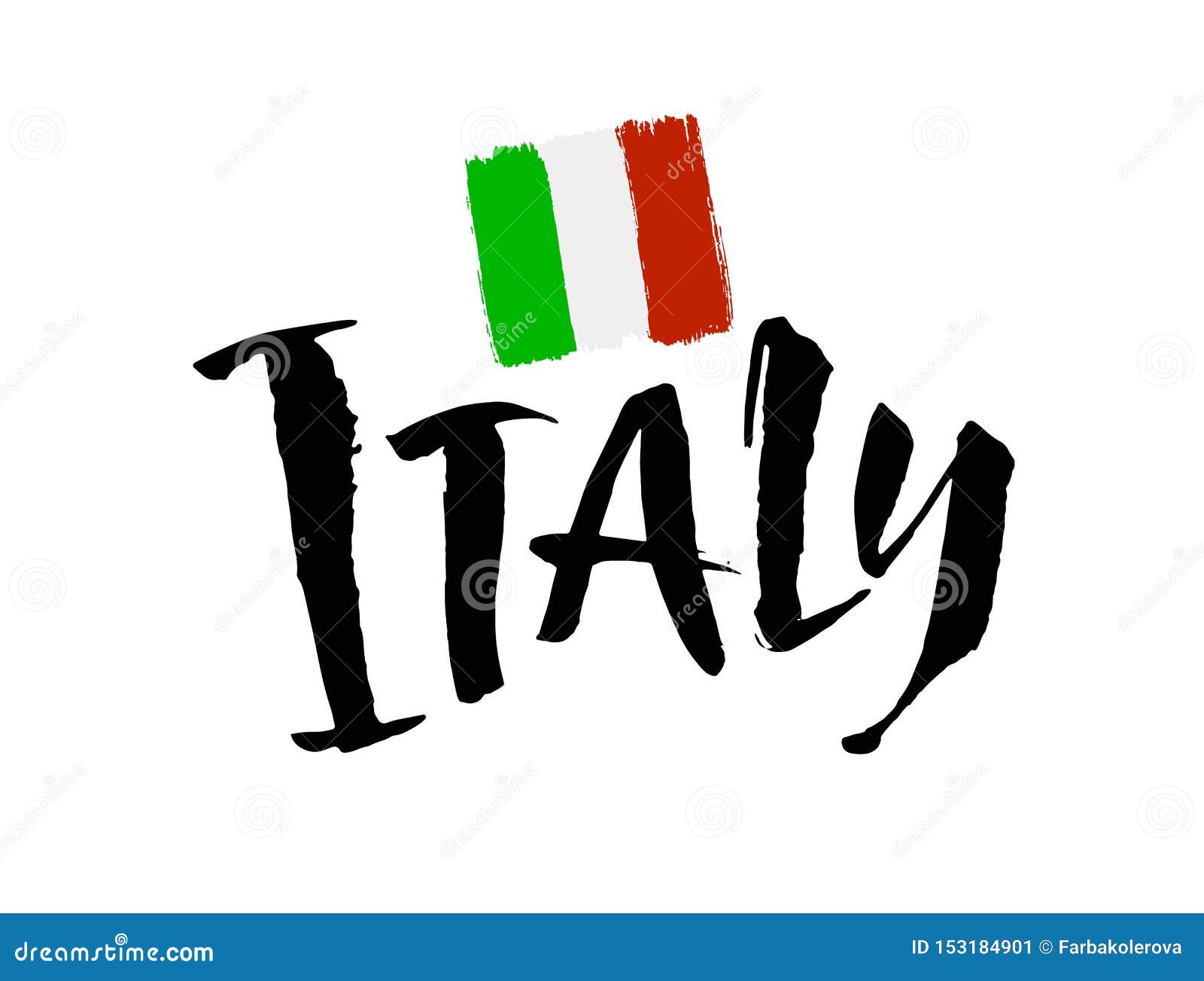 Italy Hand Lettering. Name of Country. Ink Illustration. Modern Brush ...