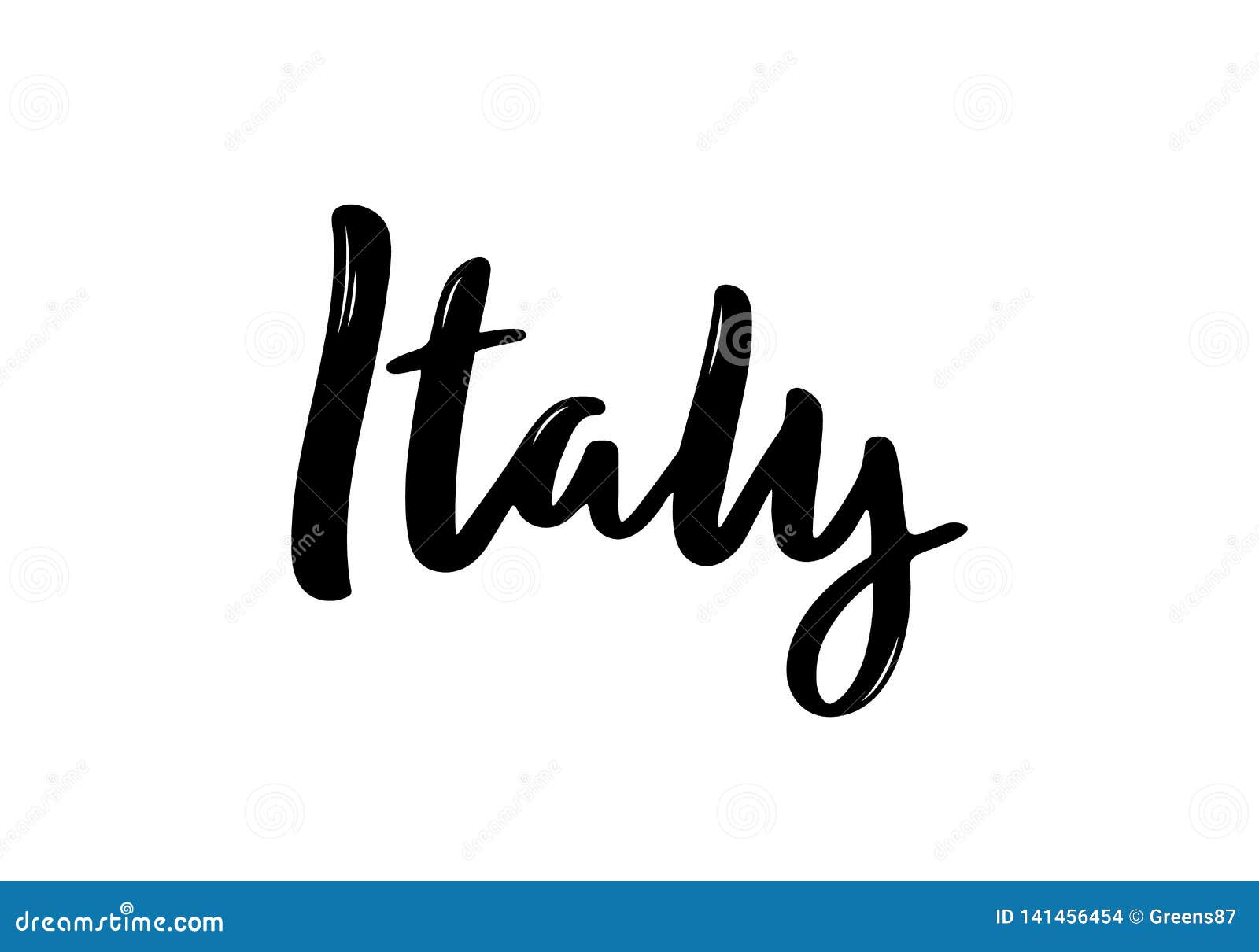Italy Handwritten Calligraphy. Stock Vector - Illustration of letter ...