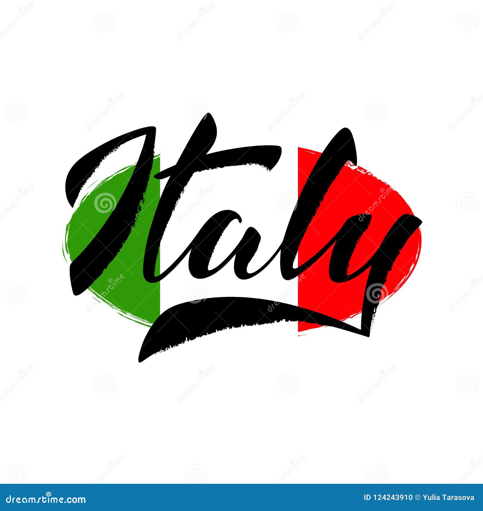 Italy stock vector. Illustration of letter, brush, isolated - 124243910